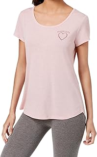 Ideology Always with Love Short Sleeve Athletic T-Shirt Top (Shimmer Pink, Large)