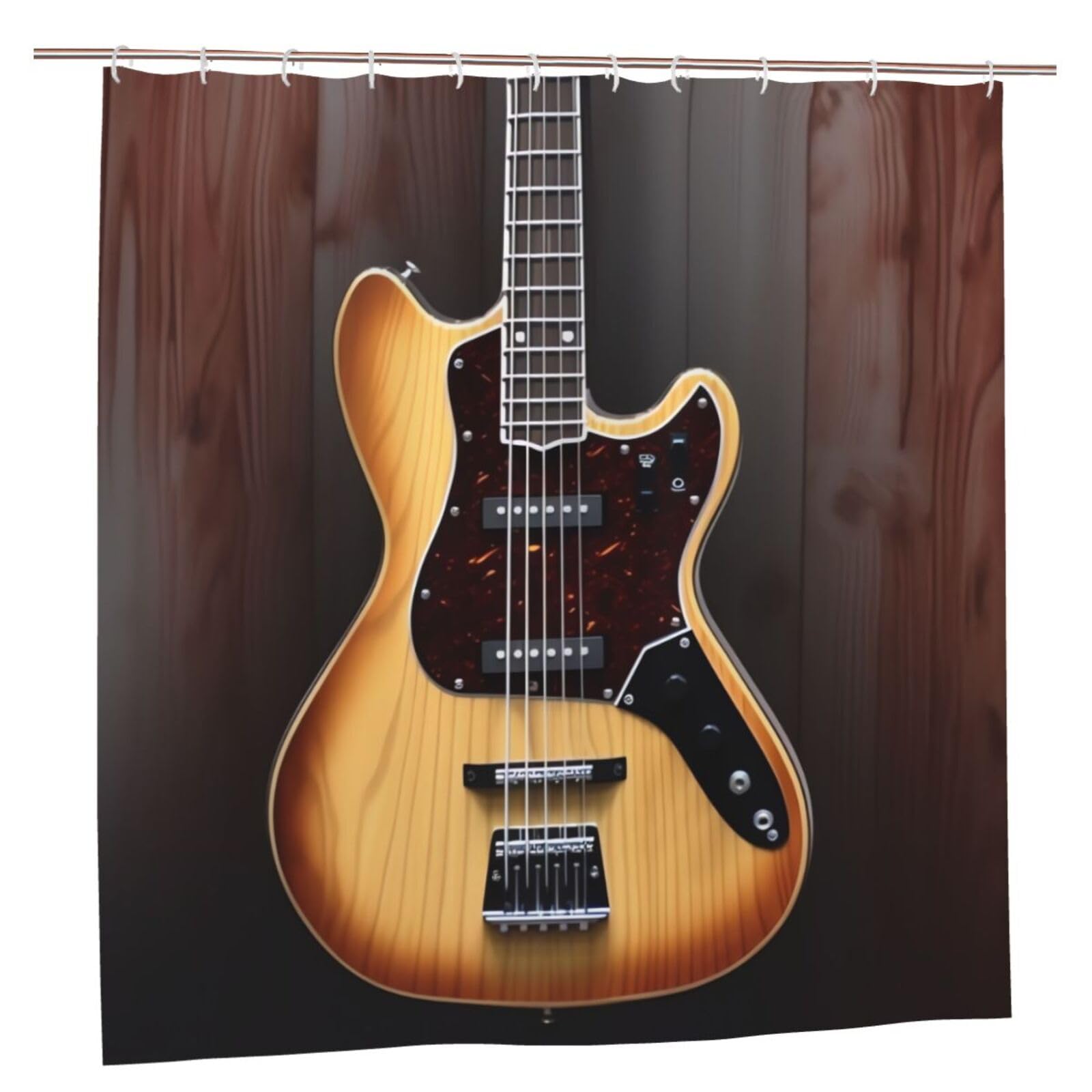 Rideau de douche épais et résistant motif guitare avec finitions haut de gamme 183cm