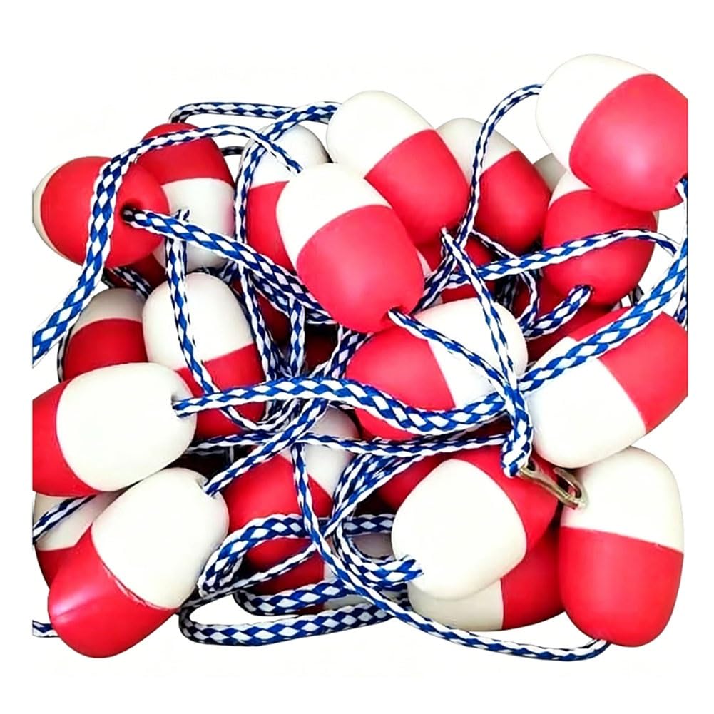 GRRICEPL Float Lane Divider Pool Divider, Effective Visibility Floating Rope Divider Barrier, for Inground Swimming Pools Separating Depth(Rosso,10m)
