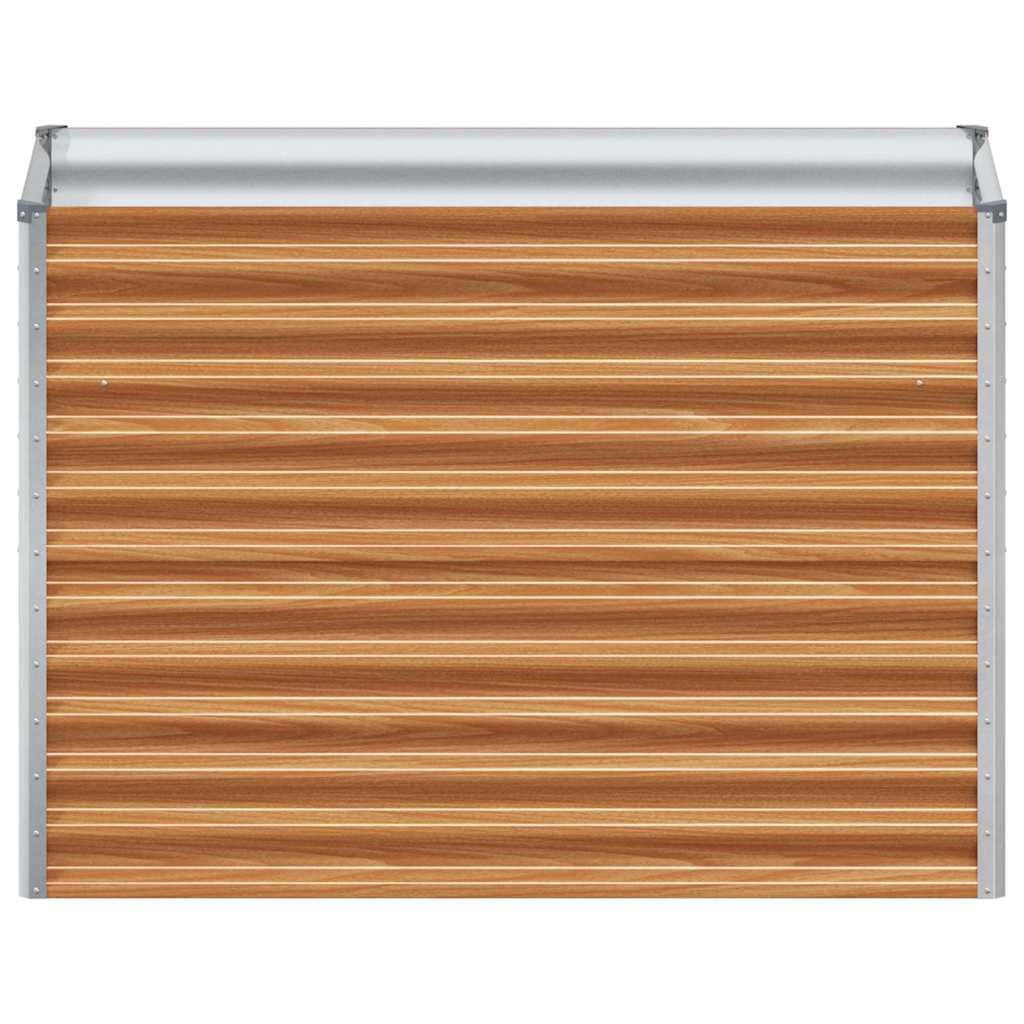 Jardinera de color marrón claro de acero galvanizado, 98 x 50 x 68 cm, con material resistente, resistente a la intemperie, para jardín, terraza y balcón, adecuado como maceta, maceta