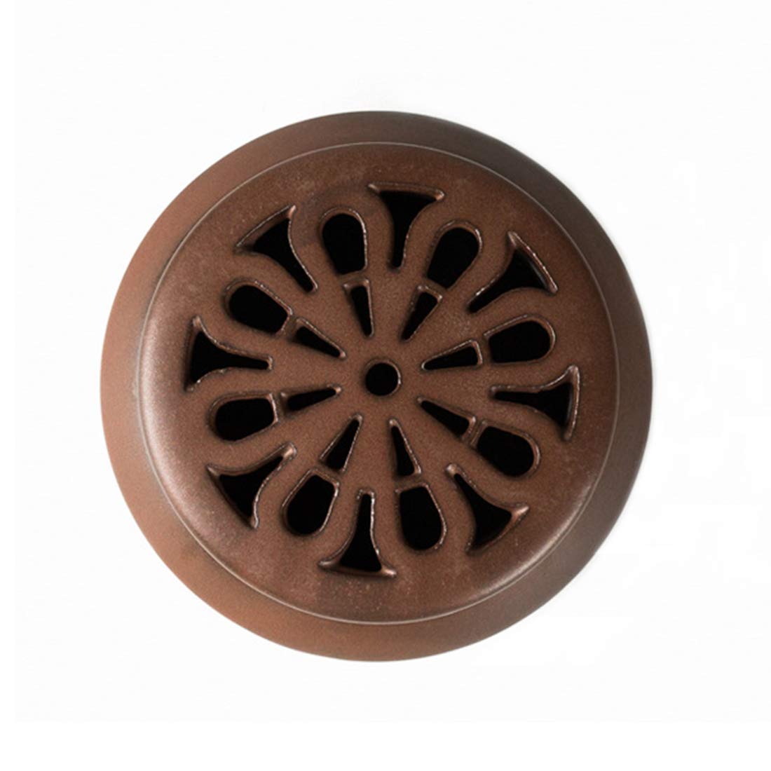 Retro Mosquito Coil Houder met Deksel en Handvat, Metalen Winddichte Spoel Wierookbrander Sandelhout Spoelen Brander Geur Wierook Houder Winddicht Afweermiddel Rack voor Thuiskantoor Patio, Brons