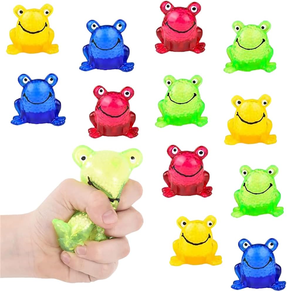 The Dreidel Company Passover Squeeze Sticky Frog, Stress Ball Relief Toys for Hand Wrist Finger Exercise Squeeze Therapy - 2.5" Inches - (Pack of 12)