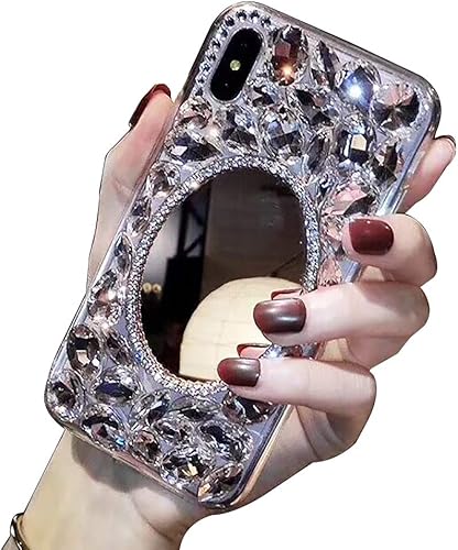 Miniatura 2 de LCHDA Funda de espejo de maquillaje para Moto G Power 5G 2023, brillantes con purpurina transparente, piedras brillantes, diamantes completos,