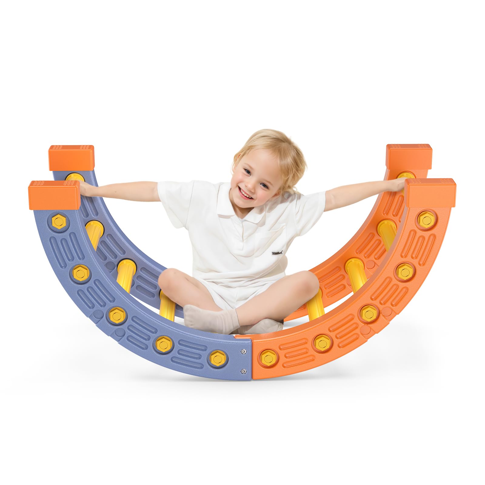 Indoor Climbing Frame for Toddlers,Plastic Climbing Frame,Kids Climbing Frame Set, Montessori Frame, Triangle Climbing Frame, Foldable Toys for Kids (Semicircle + cloth cover)