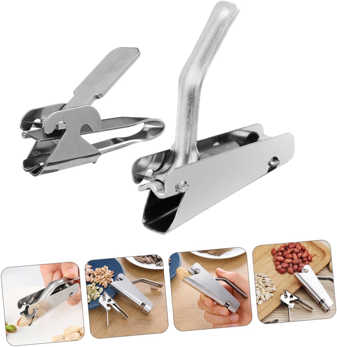 2Pcs Stainless Steel Nut Crackers for Peanut Pine Nut Melon Seeds