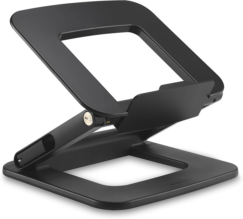 SmartFit EQ Adjustable Laptop Stand for Desk, Foldable Portable Notebook Holder, Anti-Slip Silicone Tablet Mount for 13"-16" Laptops and Tablets, Black K50427NA