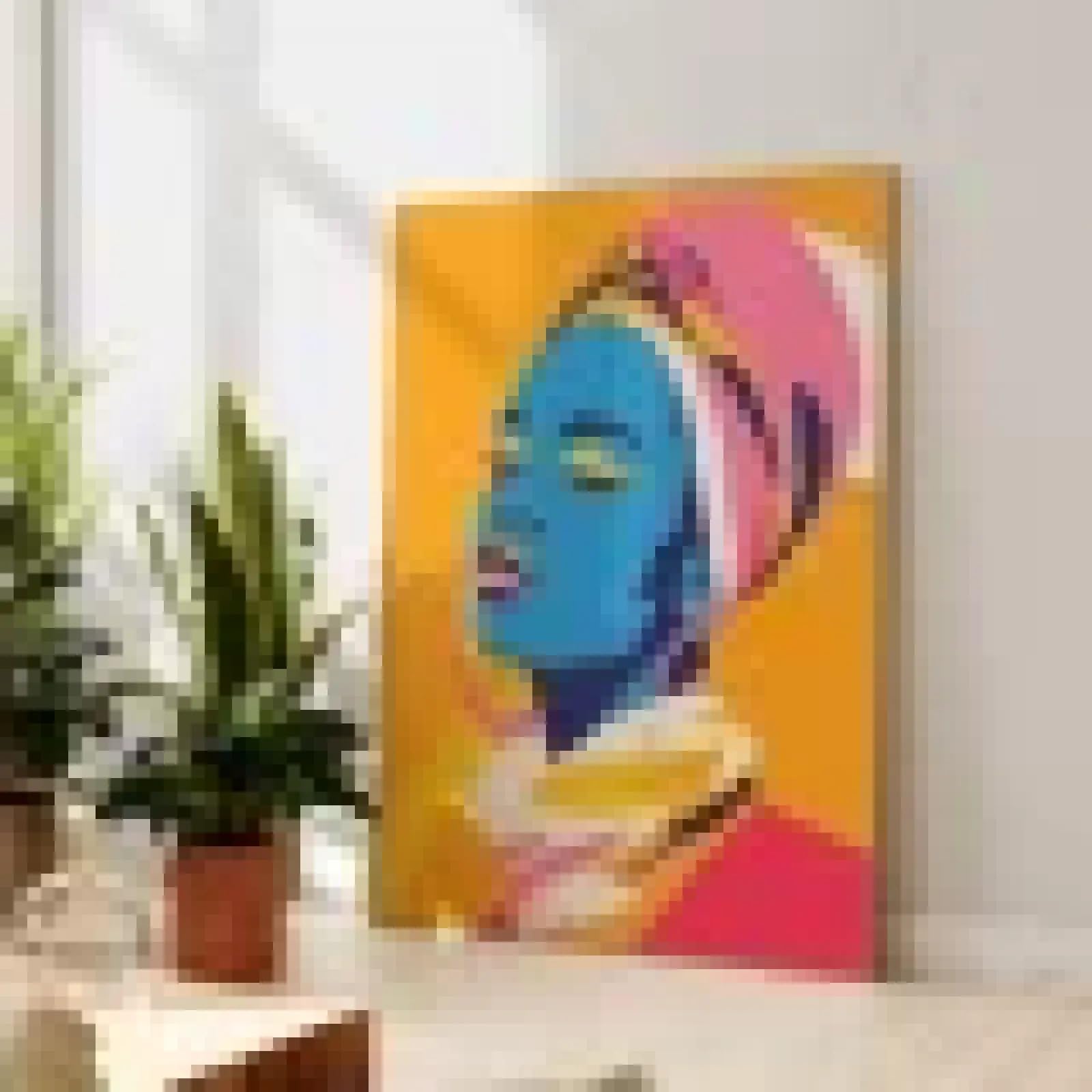 Retrato de mujer con pañuelo en la cabeza colorido, impresiones artísticas de pared, lienzo, pintura, carteles para sala de estar, decoración del hogar, carteles e impresiones, 70 x 90 cm, marco