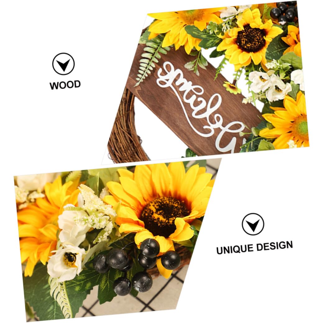 ifundom Guirnalda De Verano De Girasol Porche De De Bienvenida De Girasol De Seda Decoración De La Puerta De Entrada De Otoño De Otoño Miel Boda De Madera