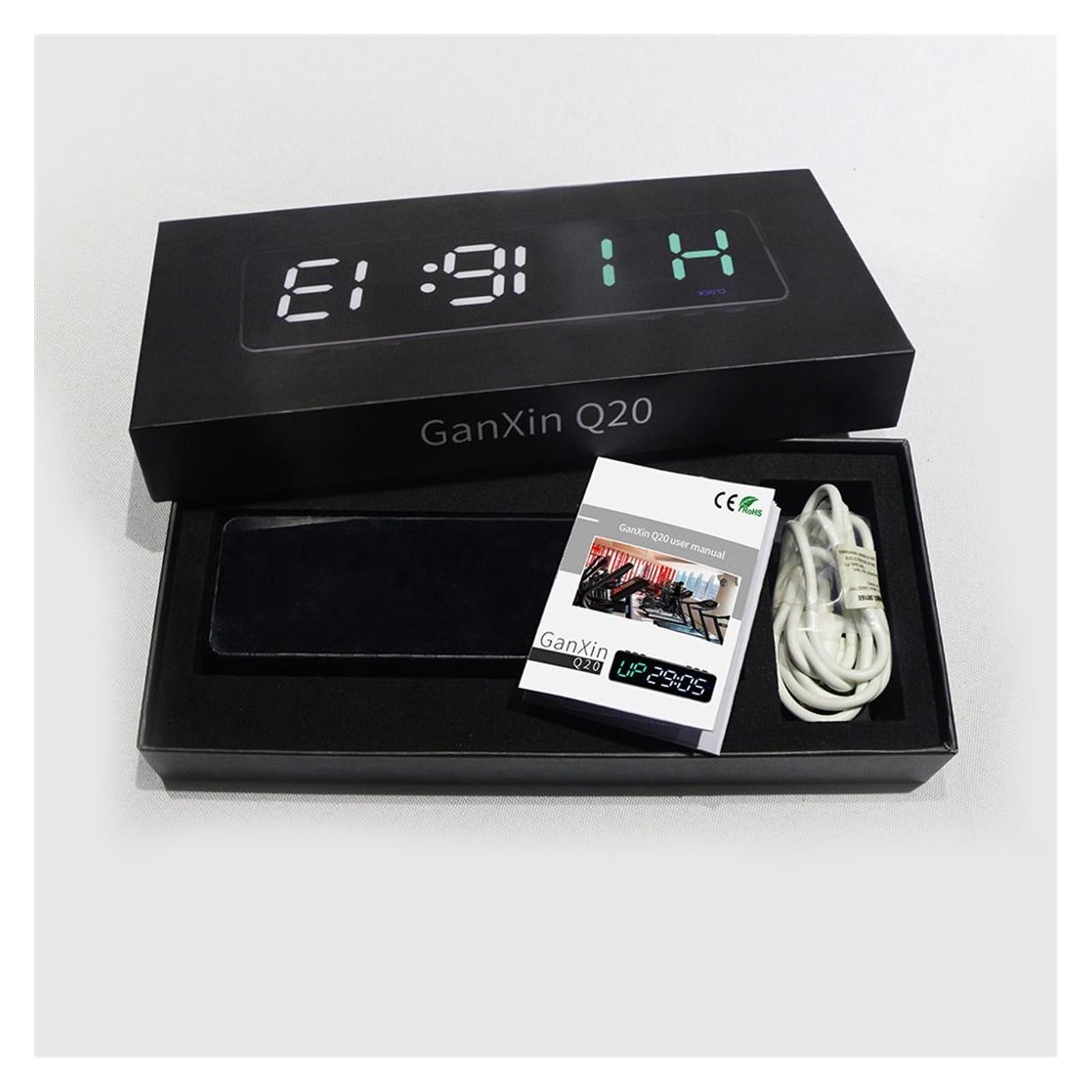 Timer palestra, Timer da palestra 1 pollice a intervalli, controllo APP Orologio fitness allenamento alimentato a batteria, conto alla rovescia/SU(Q20B(bluered))