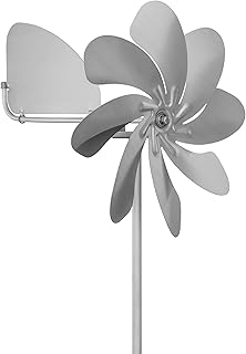 A1005 - SKARAT Speedy28 Plus Windrad Windmühle aus Edelstahl (28cm Rotor-Durchmesser), kugelgelagert, mit Windfahne (360° Grad drehbar) - Made in Germany