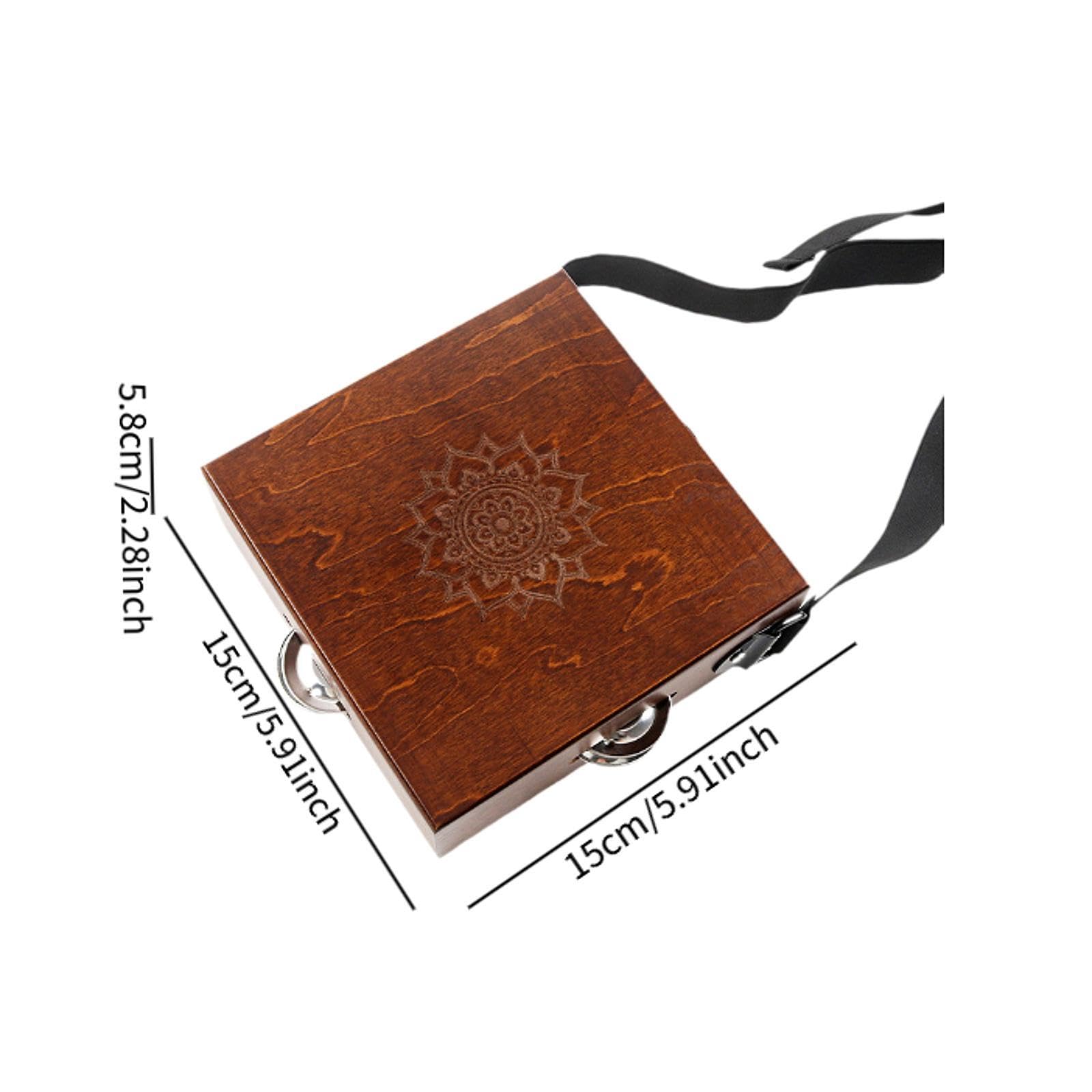 Cajon Portable, Tambour D'accompagnement pour Débutants et Professionnels. Instrument de Musique Facile à Transporter pour Les Artistes de Rue, Carré Marron