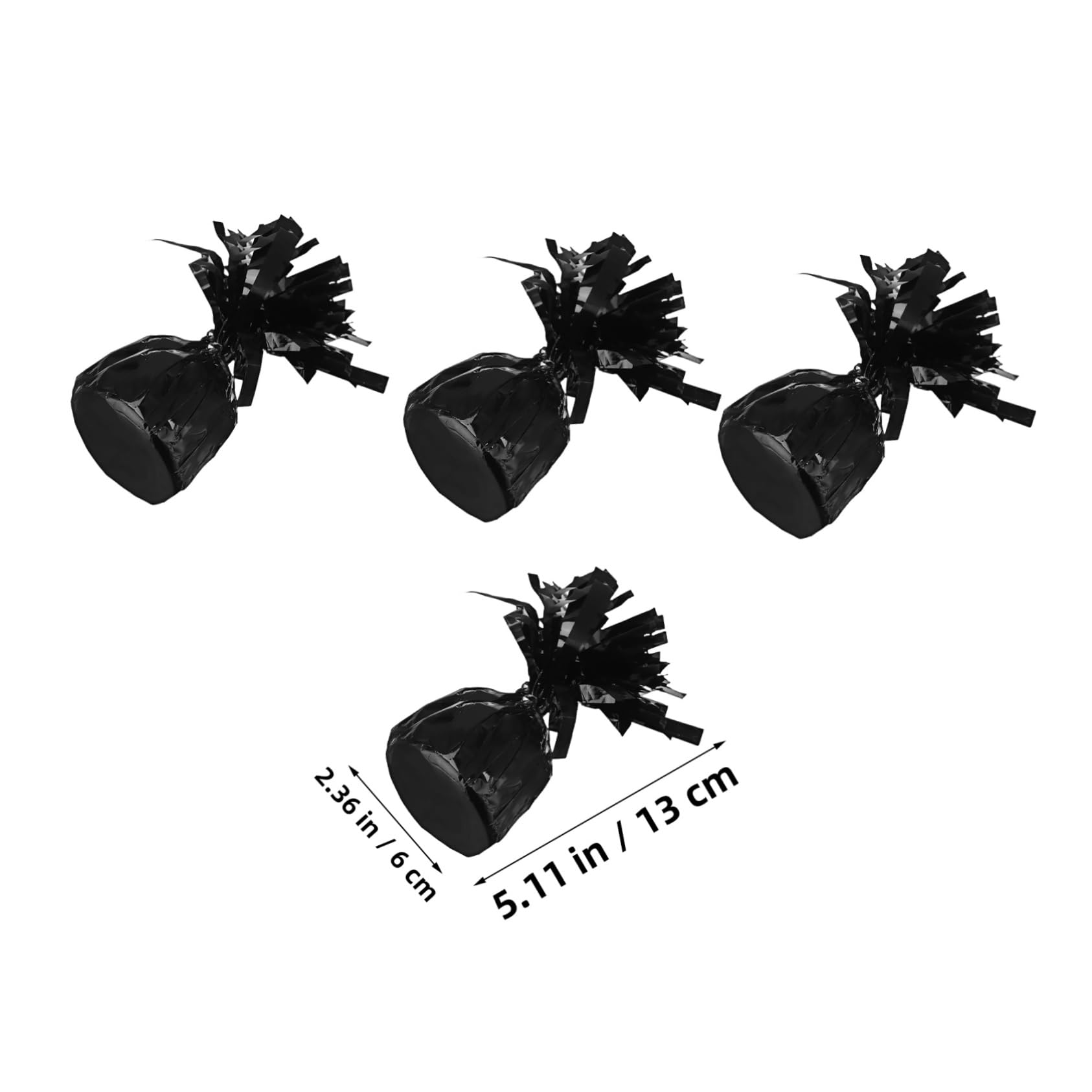 8 Pezzi Pesetti per Palloncini in Pet Nero, Blocchi di Peso per Palloncini Design Lucido, Riutilizzabili per Compleanno e Decorazioni Festa