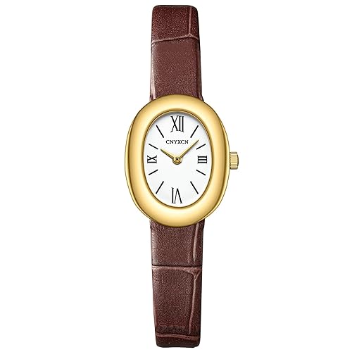 Women's Bracelet Gold Watch - Vintage Elegant Oval Bangle Watch