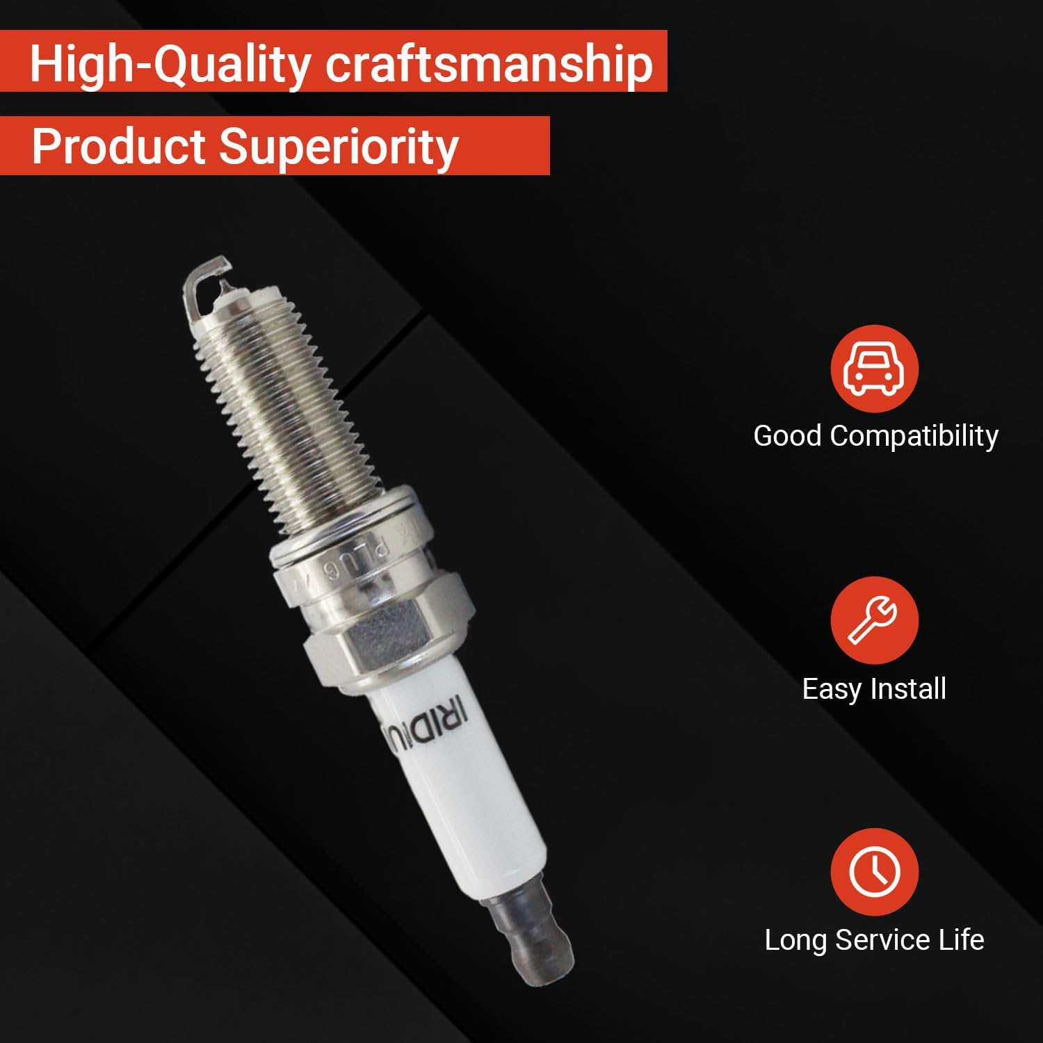 Iridium Spark Plugs XP5701 Compatible with Dodge Charger Challenger Grand Caravan Chrysler 200 300 Jeep Grand Cherokee Wrangler V6 3.6L Replaces 7751 9407 SP149125AF 12290R1AA01 (6 Pack)
