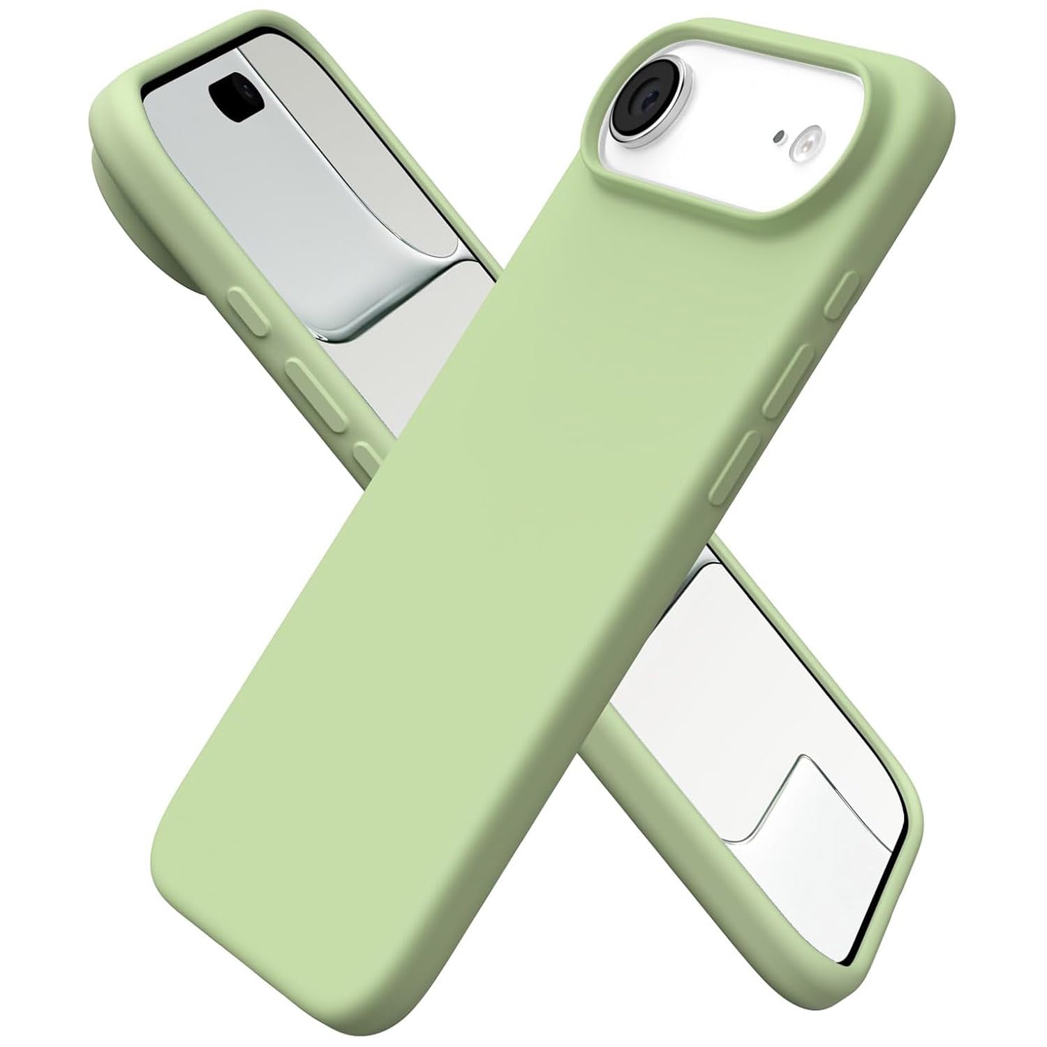 Suitable for iPhone 17 Air Phone Case [Liquid Silicone Cover] [Microfiber Interior] Rubber Silicone Gel TPU Liquid Shockproof Case for iPhone 17 Air - Matcha