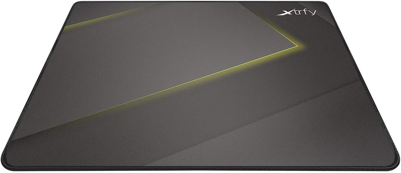 XTRFY GP1 Mousepad, Large, 460 x 400 x 4 mm, High-Speed Cloth Surface, Non-Slip Rubber Base, Stitched Edges, Machine Washable - Black