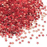 Star Confetti - Metallic Glitter Foil Confetti Star Sequins - Ideal for Balloons, Tables, Art Crafts, Wedding Festival Decor, Bachelorette Party Supplies, DIY Decorations - Red, 0.1 inches, 7-Ounce