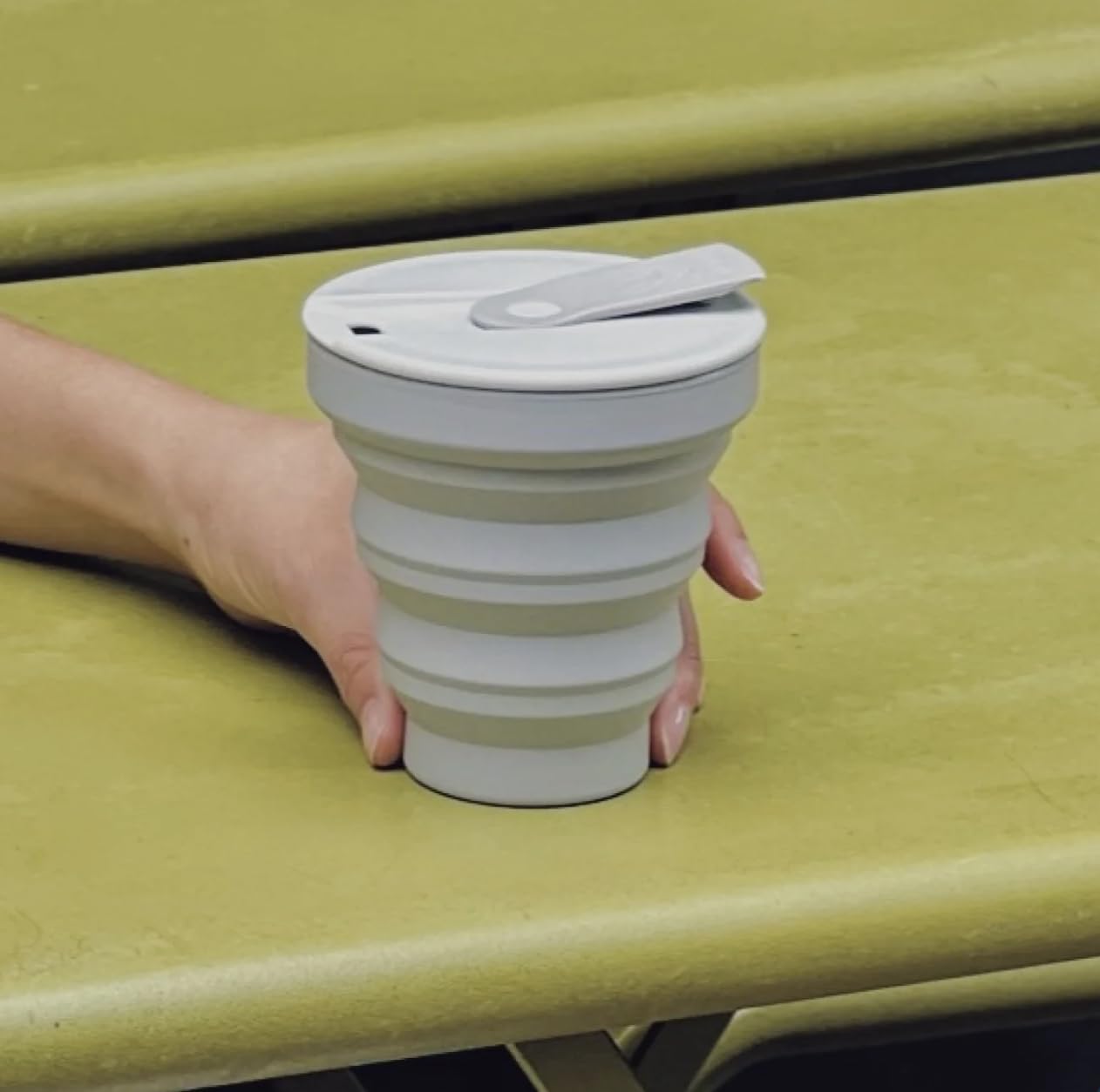 Hunu Collapsible Silicone Travel Cup - 12oz - Warm Grey