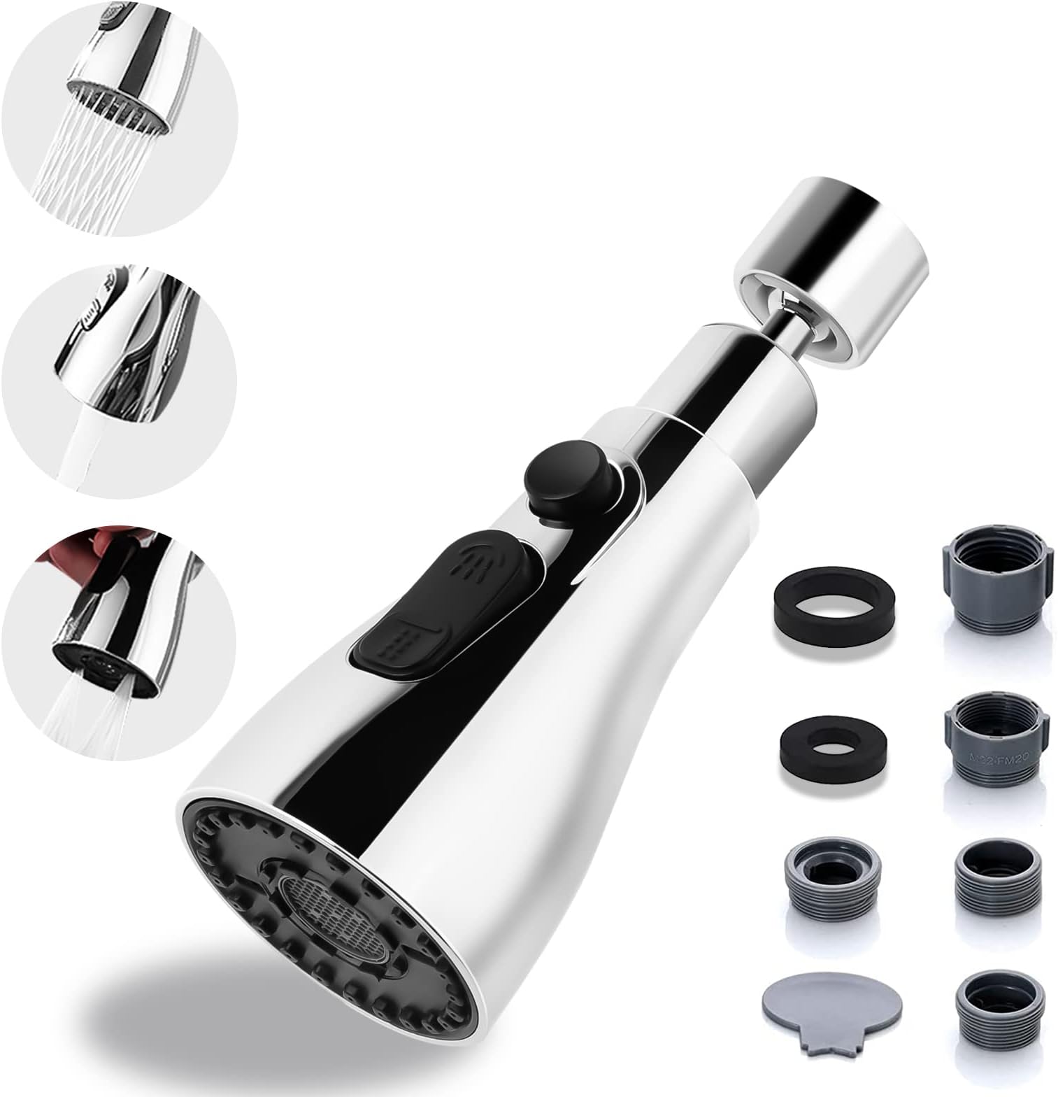 Kitchen Tap Spray Head, 360° Swivel Spout Kitchen Sink Tap Spray