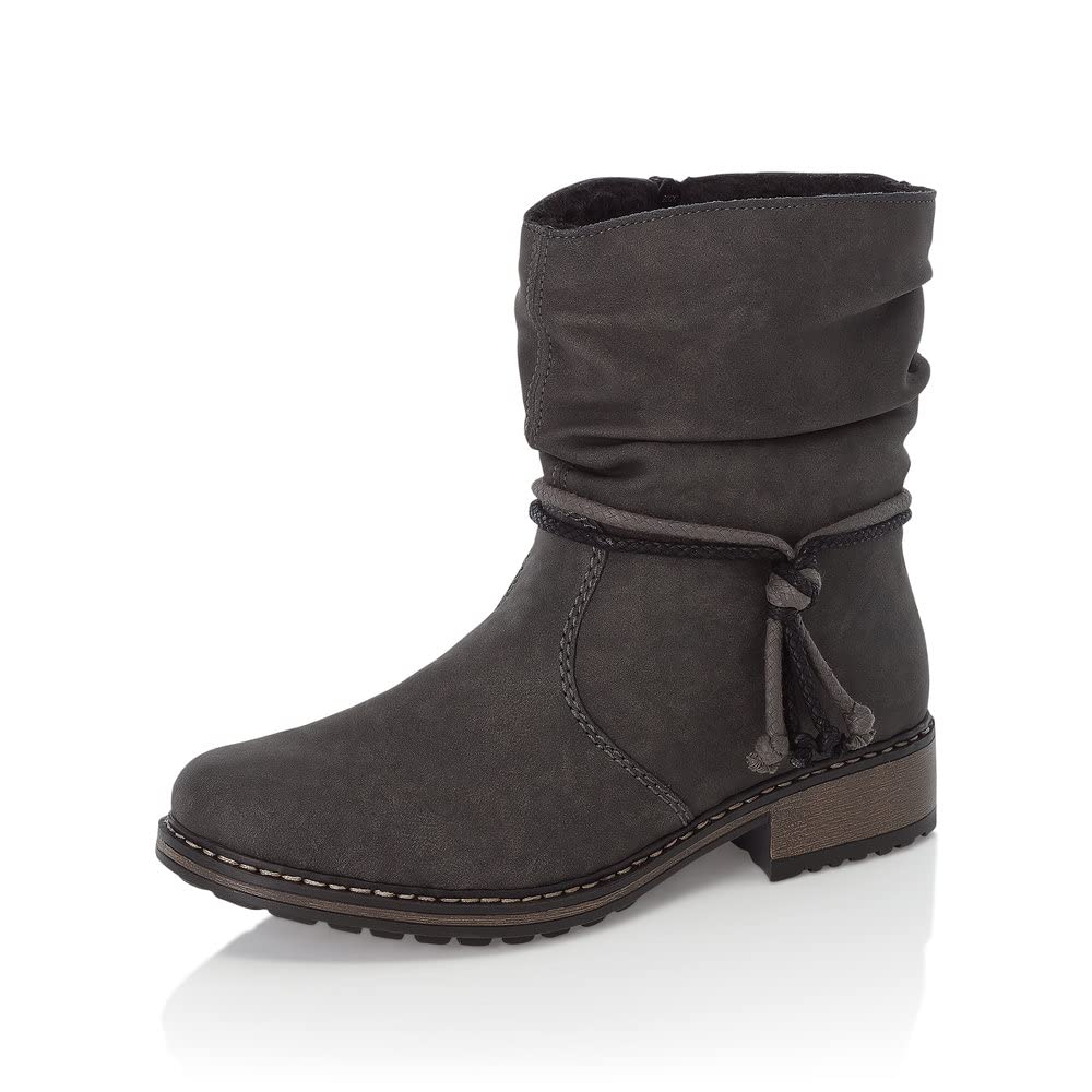 Rieker Women Ankle Boots Z6893, Ladies Bootees,Low Boots,Boot,Half Boot,Transition Shoe,Winter Shoe,Lined,Grey (grau / 45),39 EU / 6 UK