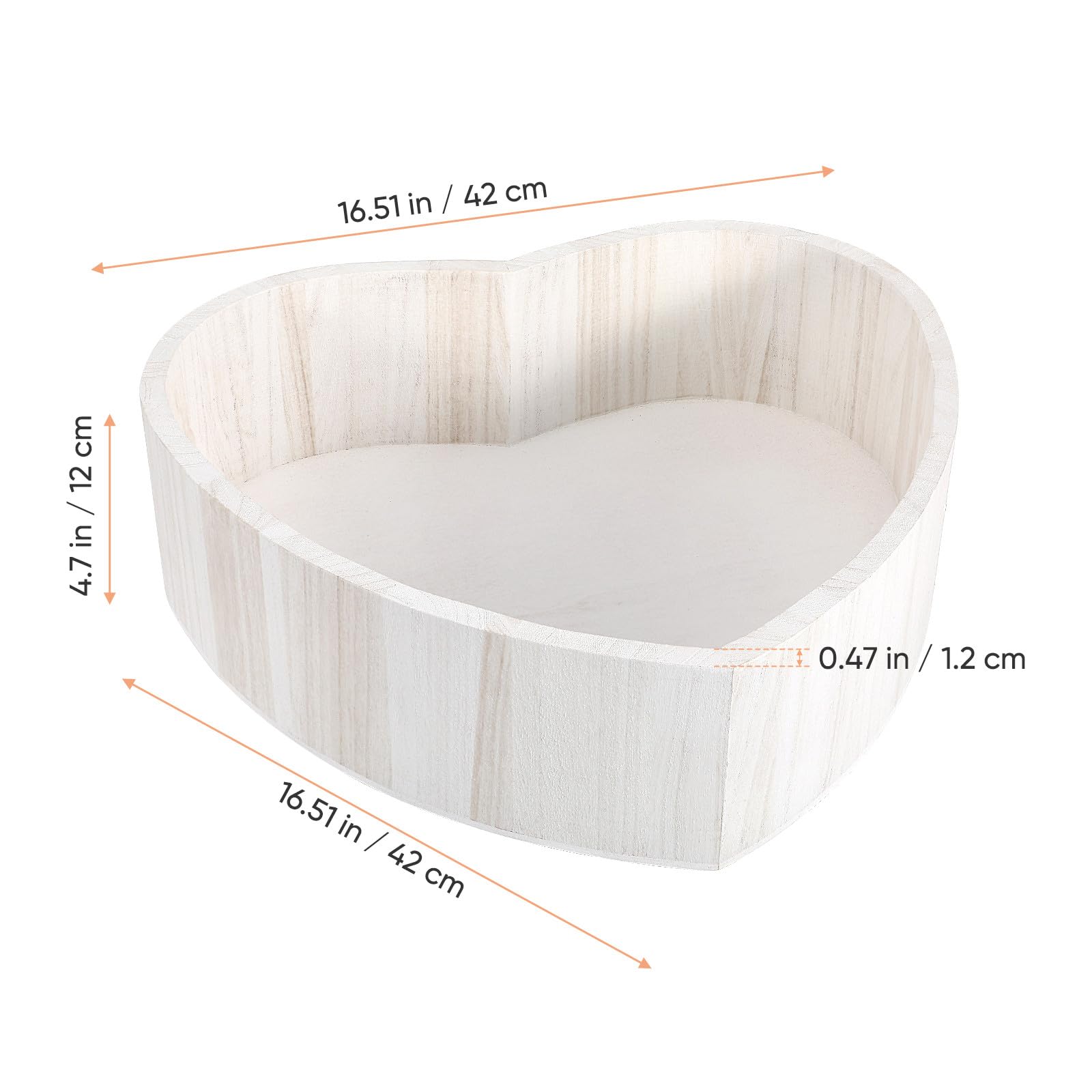 Mipcase Cestino in Legno a Forma di Cuore per Ragazzo Ragazza, Lettino Fotografico Leggero e Compatto per Posa Newborn, Accessorio per Studio Fotografico e Contenitore Portaoggetti