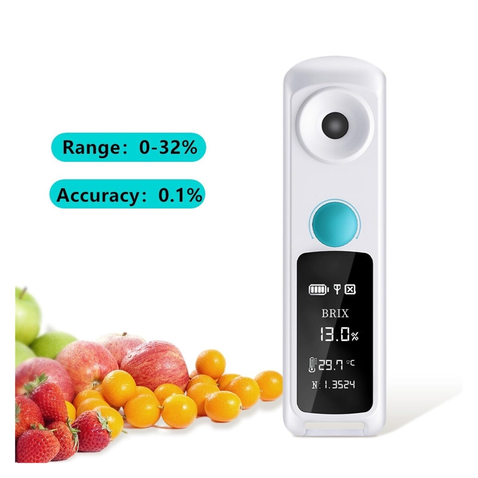 Probador De Refractómetro Automático Azúcar Miel 6 En 1, Densímetro Café, Medidor Concentración Línea Bluetooth MedicióN De PrecisióN(0-32)