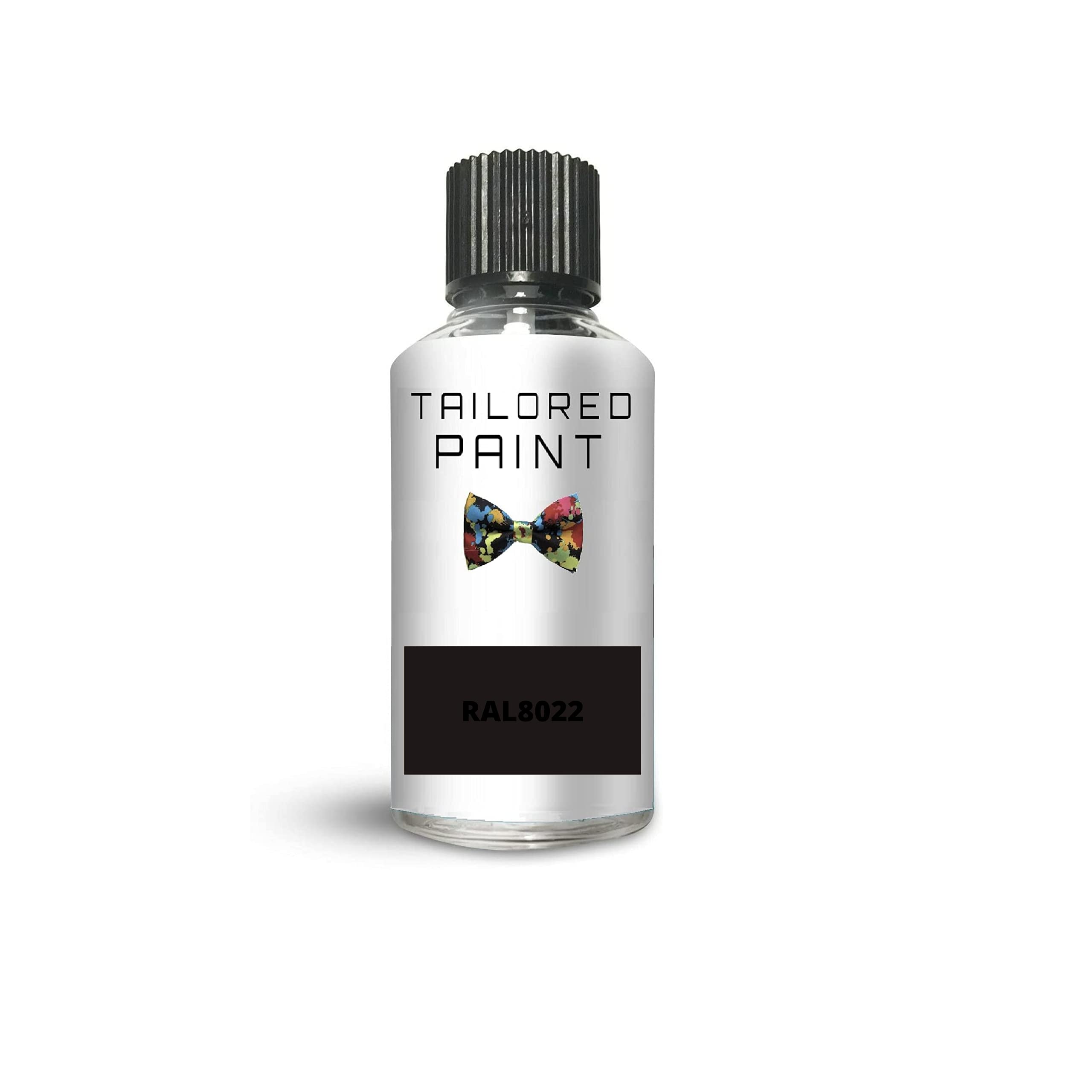 RAL8022 Black Brown Matt Touch Up Paint with Brush Matt Paint for Wood, Metal, Plastic, PVC, UPVC, Fascia Soffit Furniture Boards - Indoor & Outdoor