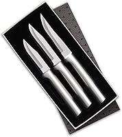 Rada Cutlery Paring Knives Galore Gift Set S01 - 3-Piece USA-Made Stainless Steel Paring Knives, Silver Aluminum Handles