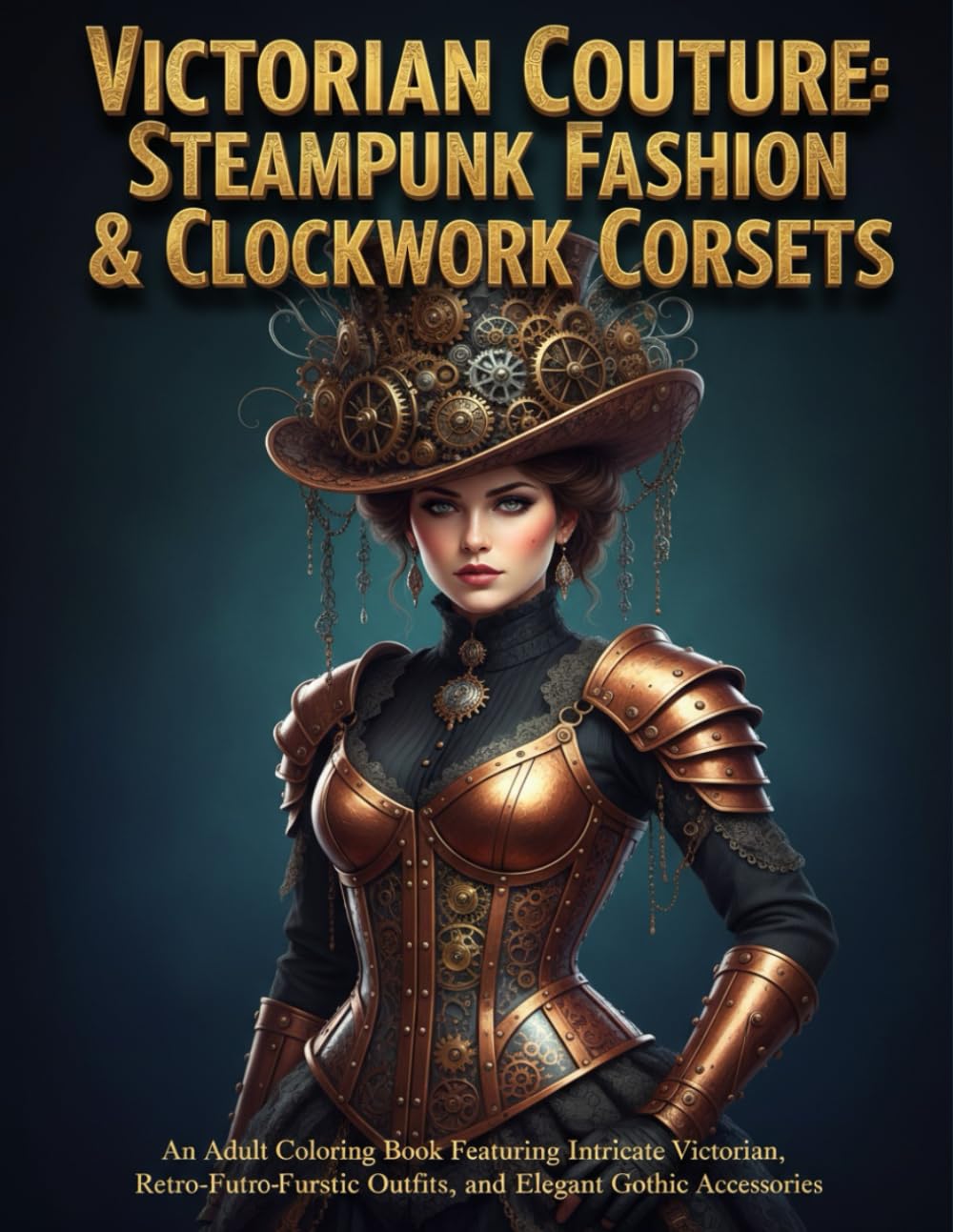 Victorian Couture: Steampunk Fashion & Clockwork Corsets: An Adult Coloring Book Featuring Intricate Victorian Gowns, Retro-Futuristic Outfits, and Elegant Gothic Accessories