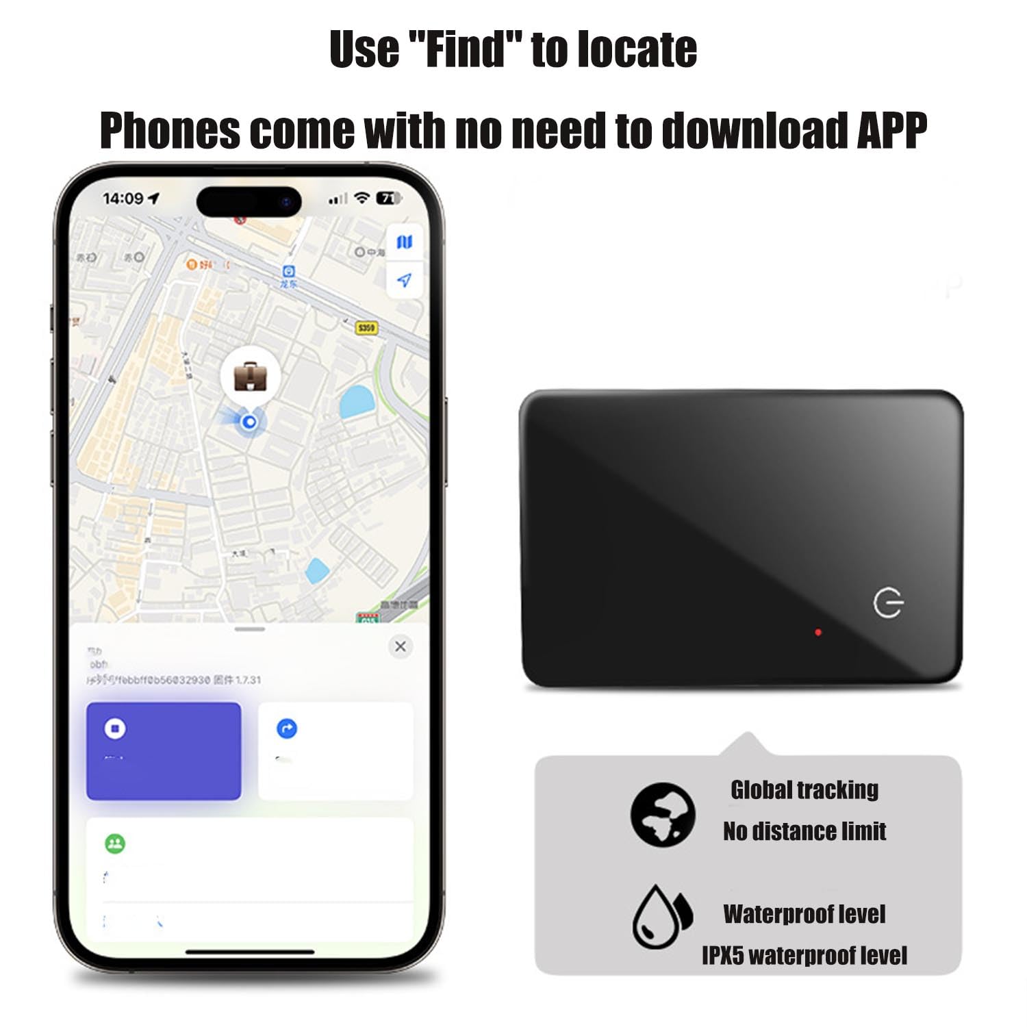 Spotminders - Scheda di tracciamento 2025, sottile, ricaricabile, wireless, sottile, con GPS, impermeabile IPX5, per bagagli, borse, passaporto (1 pezzo)