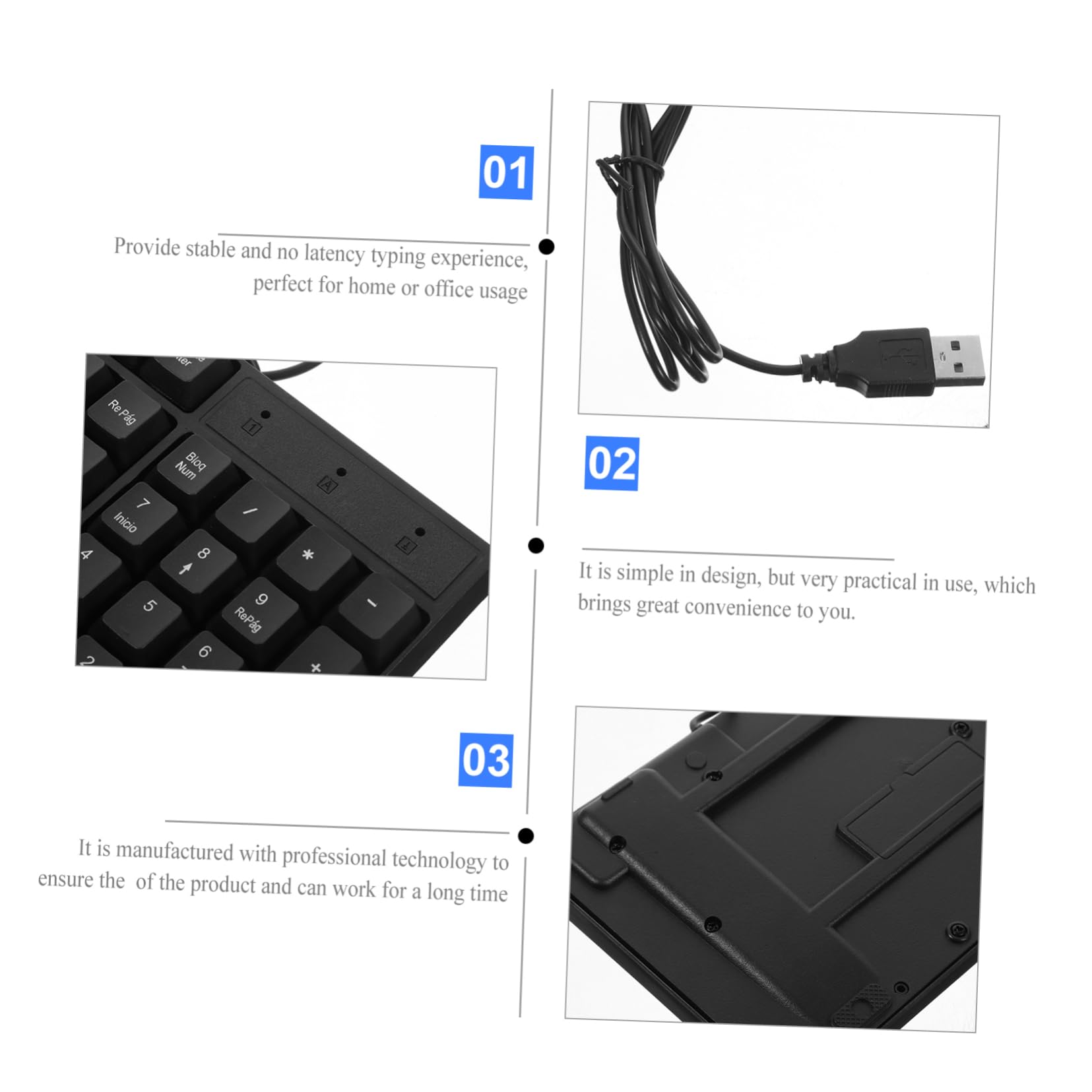 SHINEOFI Tastiera Cablata Mouse Combo Tastiera e Mouse Full Tastierino Numerico Fornitura Per Computer Per Uso Domestico e Ufficio