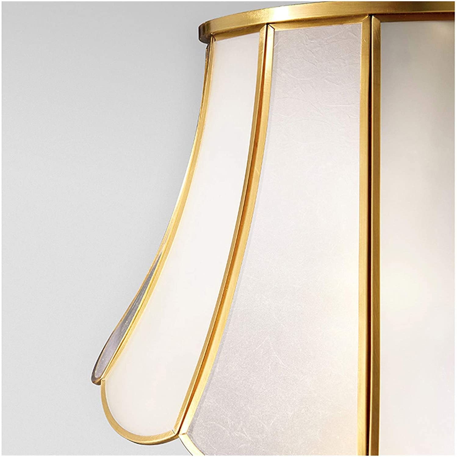 Elegante lámpara de pie de cobre con pantalla de cristal for salón y dormitorio