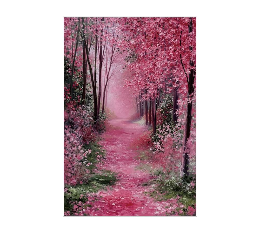MOONDECO 5x7ft Spring Forest Garden Flower Wedding Backdrop Outdoor Anniversary Valentines Nature Birthday Photoshoot Bridal Shower Photography Background Engagement Baby Shower Home Decor Studio