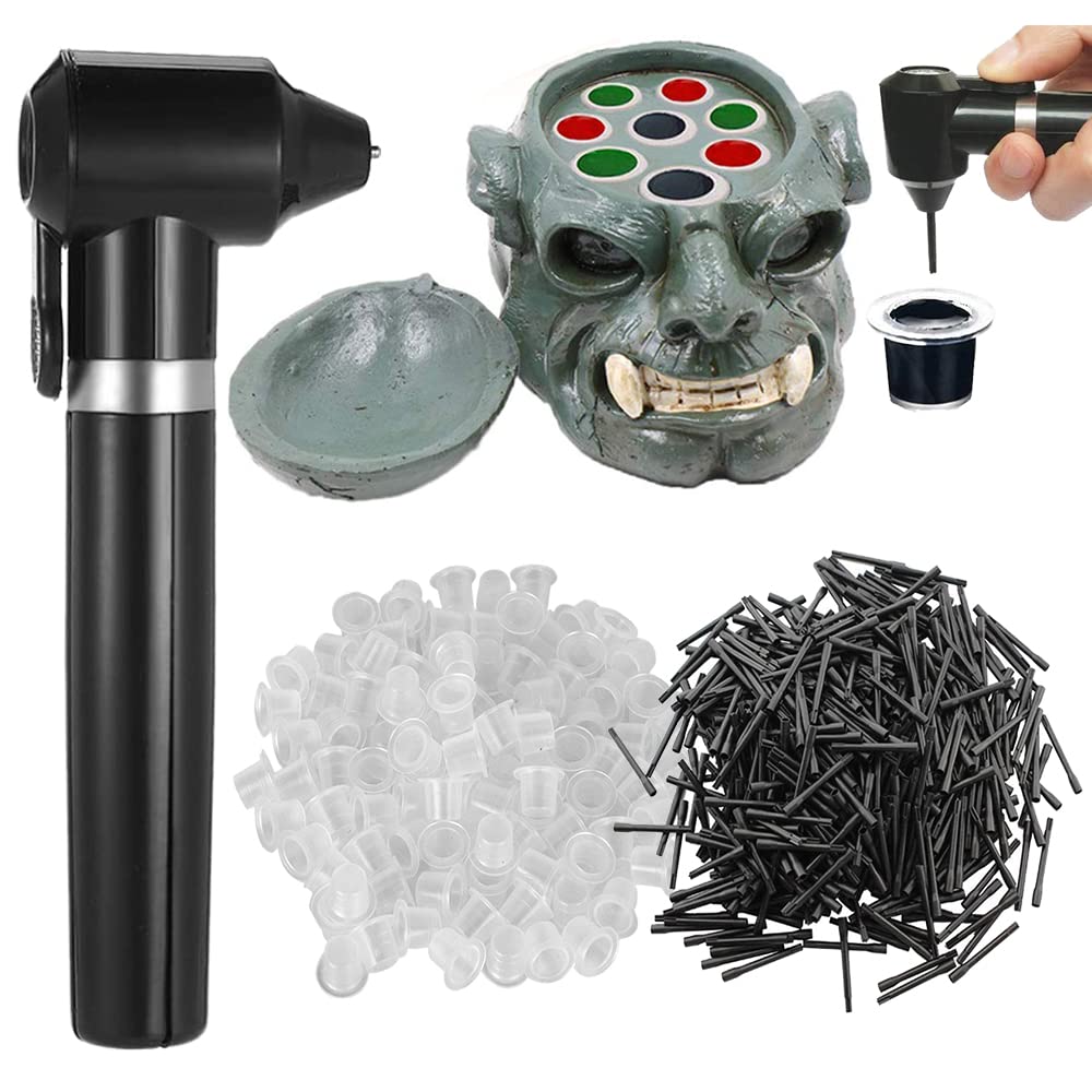 Romlon Tattoo Ink Mixer Machine Set - Tattoo Ink Mixer Machine with 100Pcs Mixing Sticks 100Pcs Tattoo Cup and Skull Resin Tattoo Ink Holder for Tattoo Ink Permanent Makeup Container Tattoo Supply