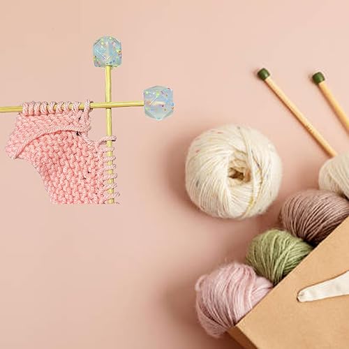 Miniatura 7 de SPANSEE 4 soportes hexagonales para agujas de tejer, tapas de extremo de aguja de tejer, tapones de puntada, protectores de punto de aguja de tejer,