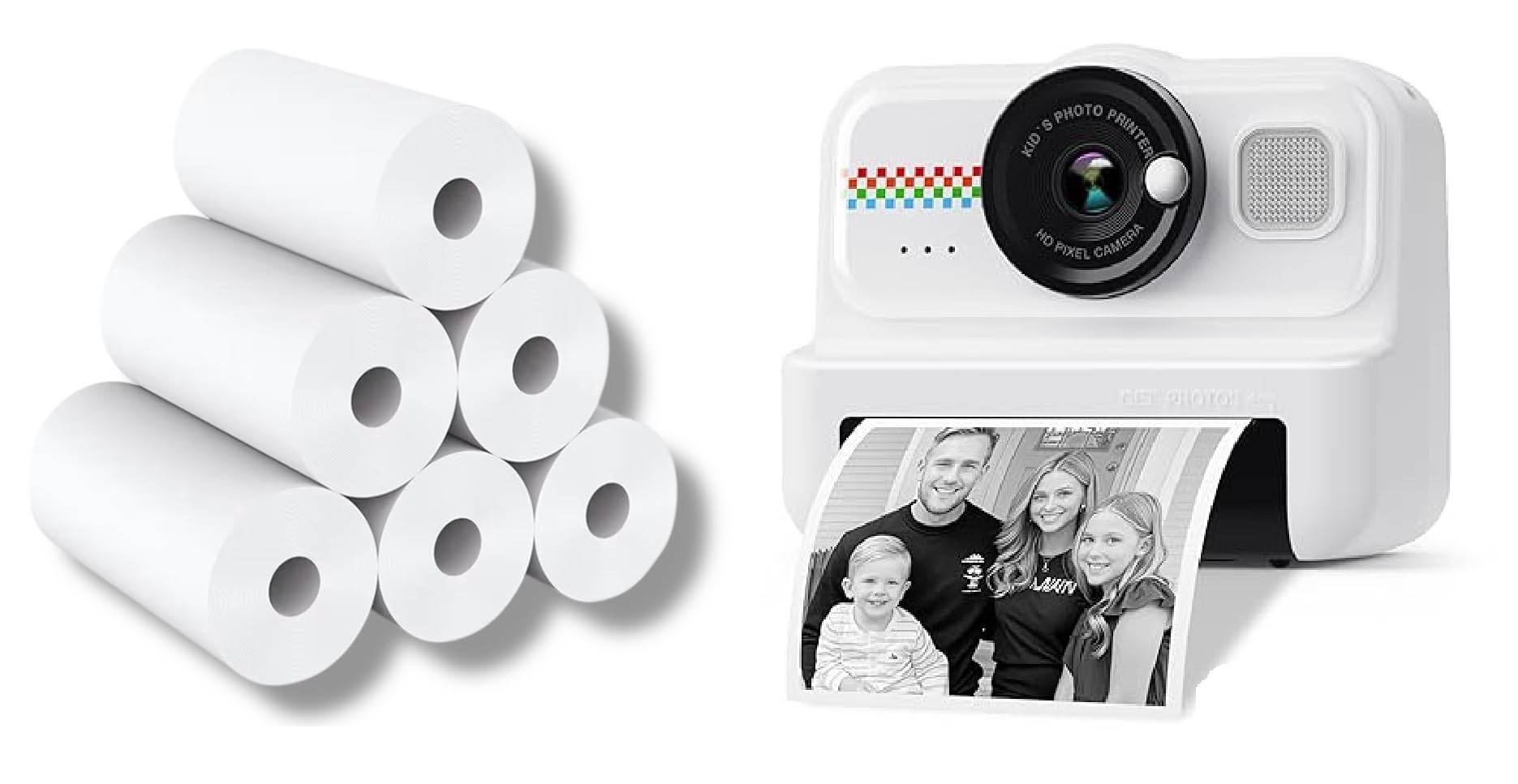 20 Rolls, Compatible Replacement Instant Print Paper Rolls for Kids HiMont Instant Cameras, 57x25mm, BPA-Free, 20 Rolls