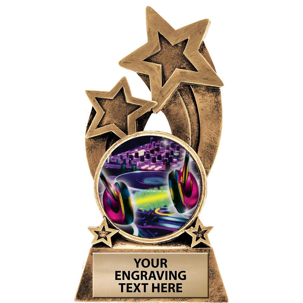 Crown AwardsCrown Awards DJ Trophy, 5.75" Glory Resin DJ Music Trophies with Free Custom Engraving