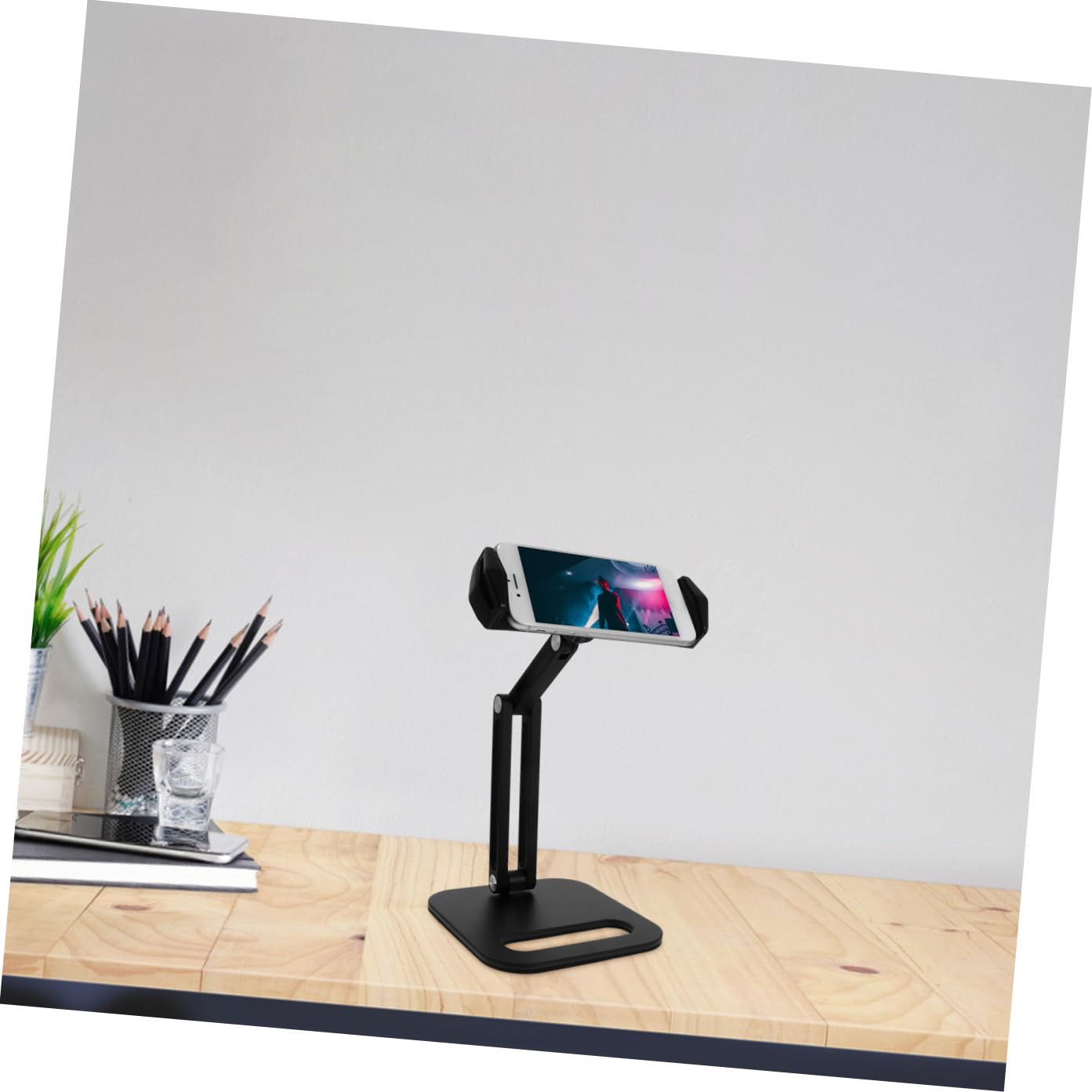 POPETPOP 1pezzi Supporto Telefono Scrivania Regolabile per Tablet Supporto per Telefono da Tavolo Doppio Uso per Posizionare con Base Pesante