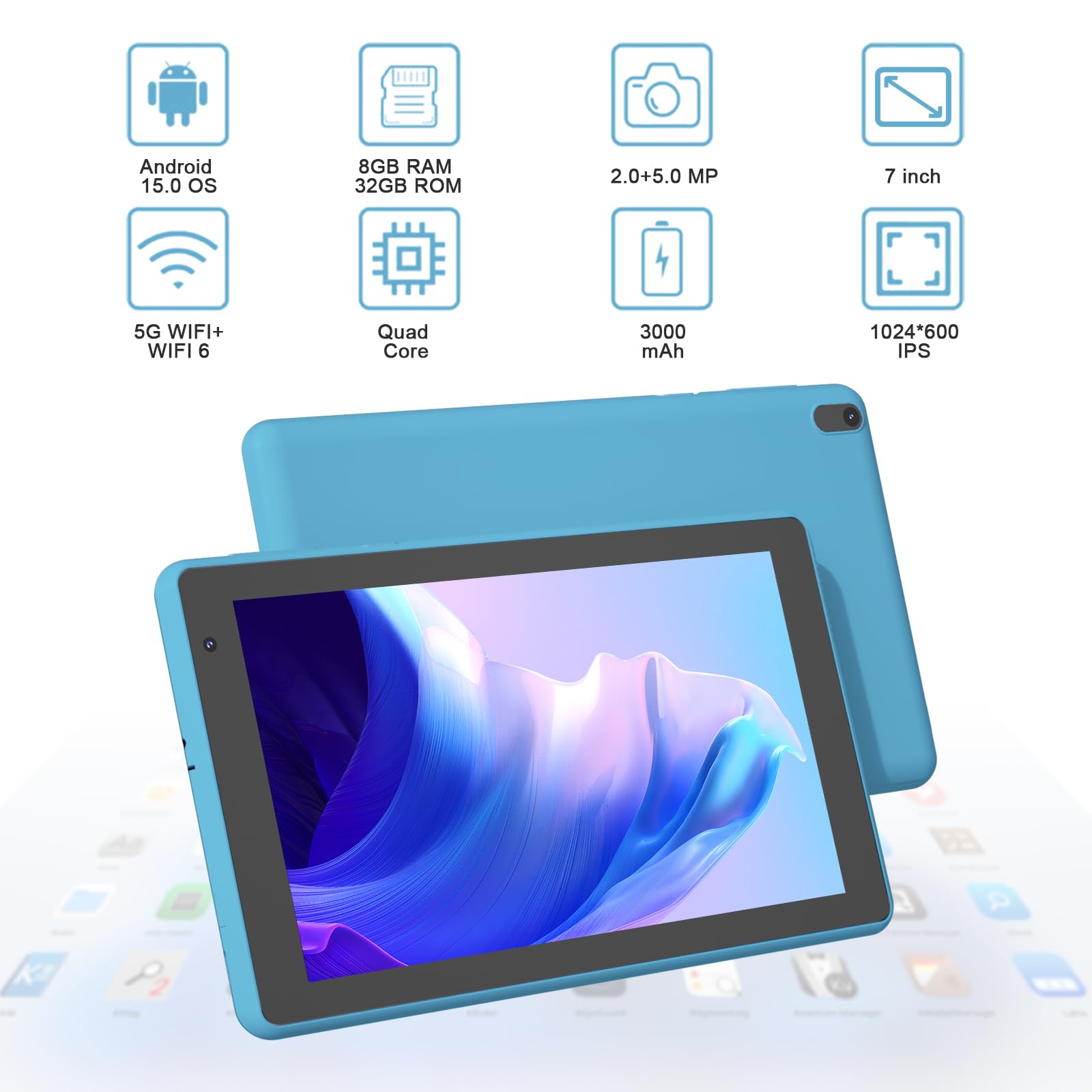 Amazon.com : COOPERS Tablet Android 15 Tablets 7 inch, 8GB RAM