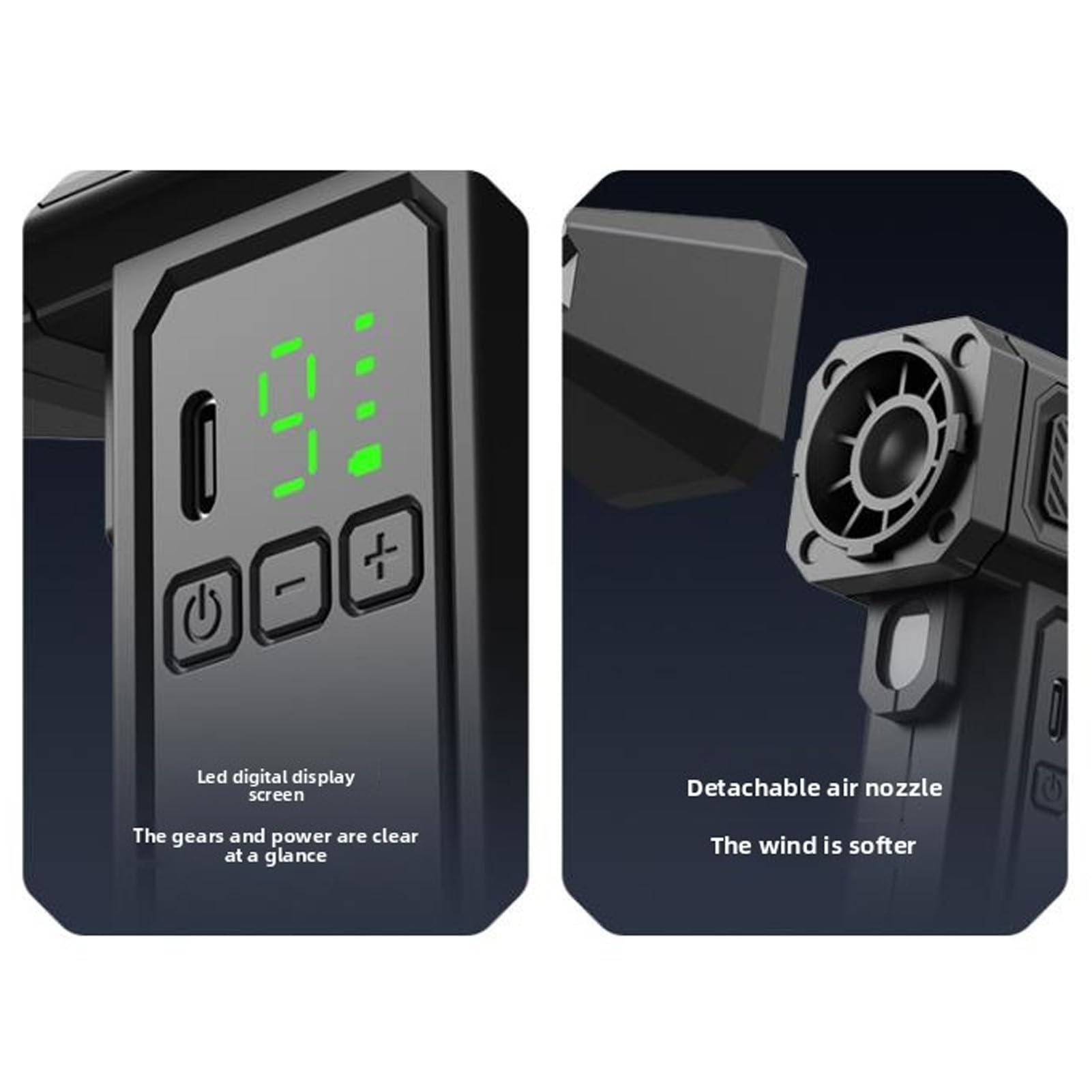 Spolverino ad aria compressa lvifloae con 9 marce e display LED (Nera)