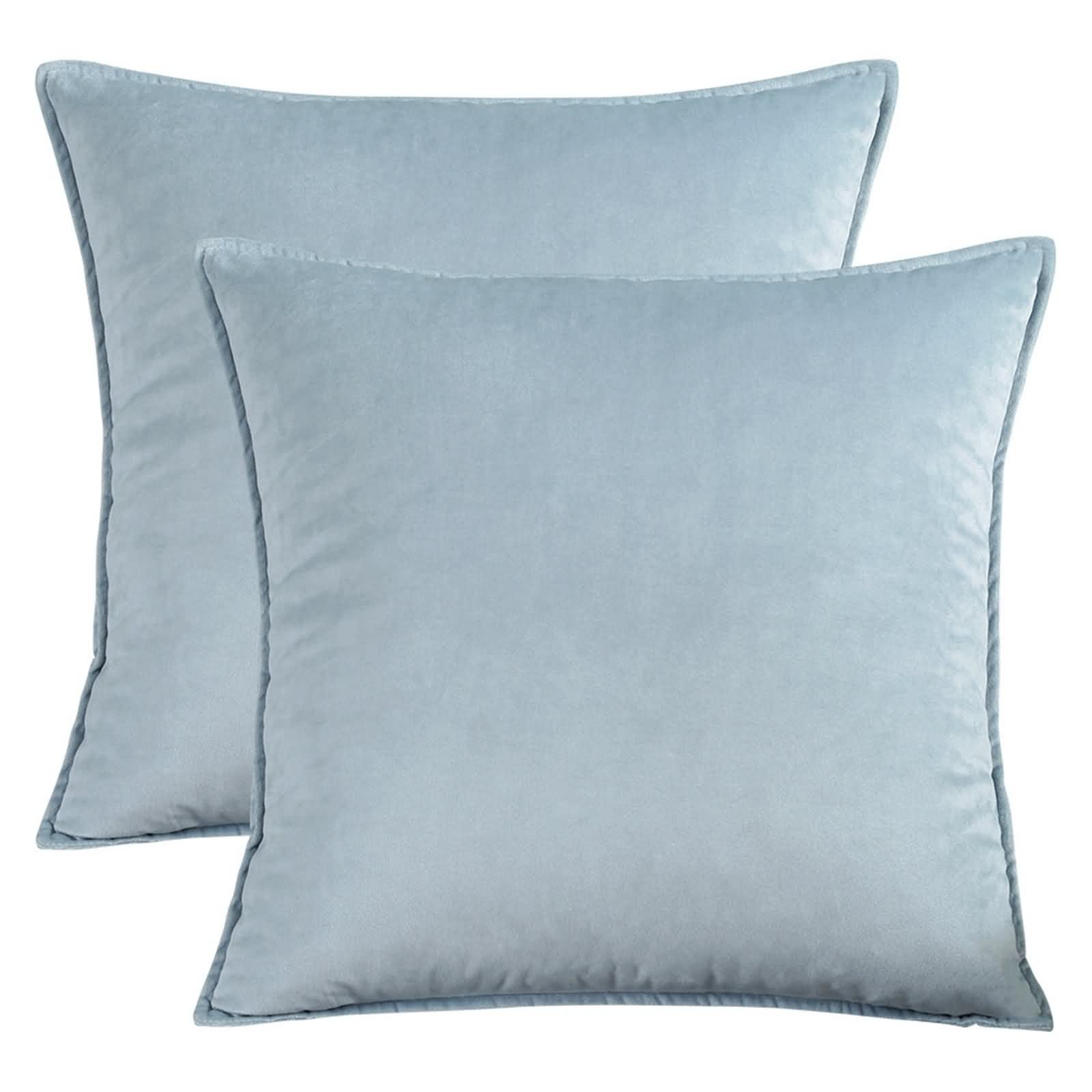 Wycian Juego de cojines para sofá, funda de cojín de terciopelo, 2 unidades, 45 x 45 cm, zafiro, terciopelo, monocolor, decoración, dormitorio, salón, sofá, oficina
