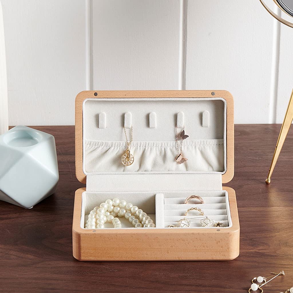 szkatułka na biżuterię Biżuteria Box Litle Wood Jewelry Organizer Box Naszyjnik Kolczyki Pierścień Podróż Przenośne Akcesoria Pudełko Pudełko Pudełko Idealny prezent dla dziewczynek i pań