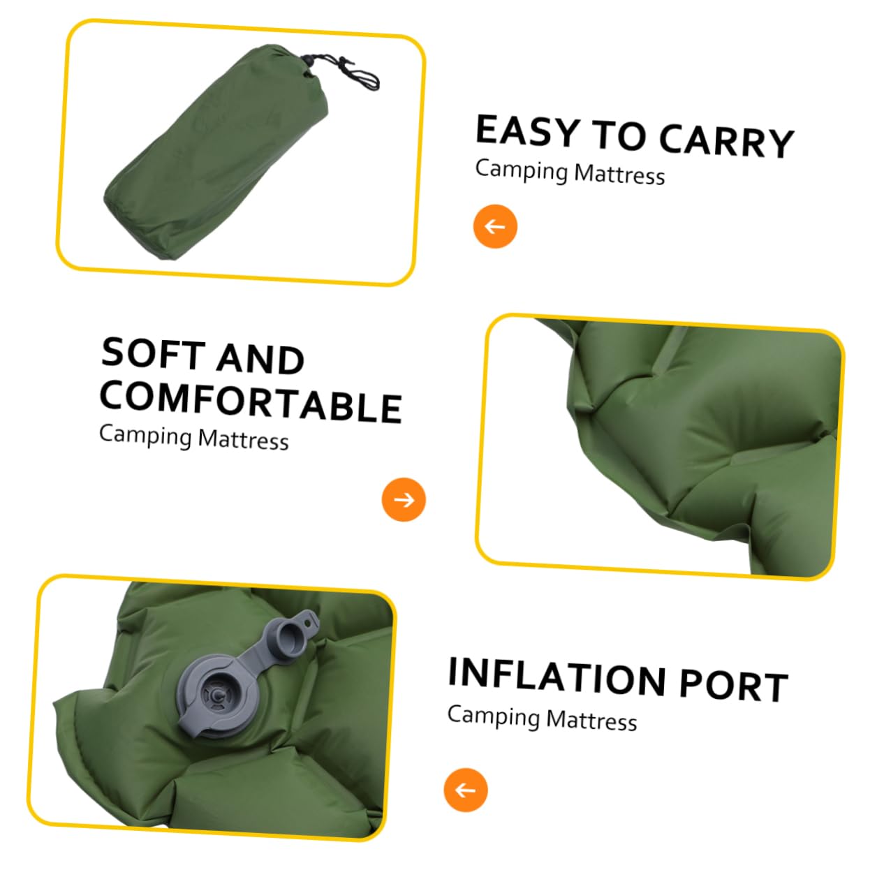 NAMOARLY Backpacking Air Mattress Inflatable Tent Pad Waterproof Sleeping Cushion Compact Camping Pillow for Hiking Family Camping
