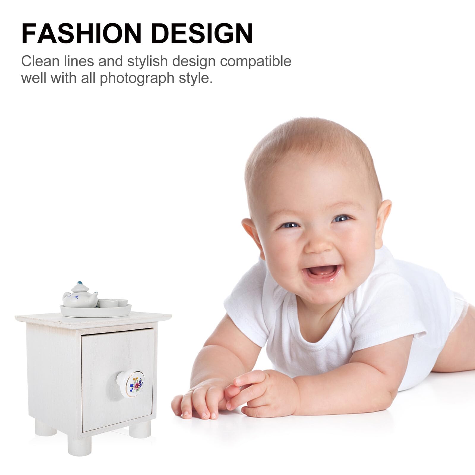 BESTYASH Accessori Fotografici per Ragazzo Ragazza in Legno, Oggetti di Scena per Foto Infantili, Armadietto Decorativo per Sessioni Fotografiche, Set Completo per Sfondi e Decorazioni