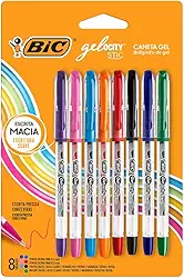 BIC, Caneta em Gel, Gelocity, Ponta Fina, 8 Cores