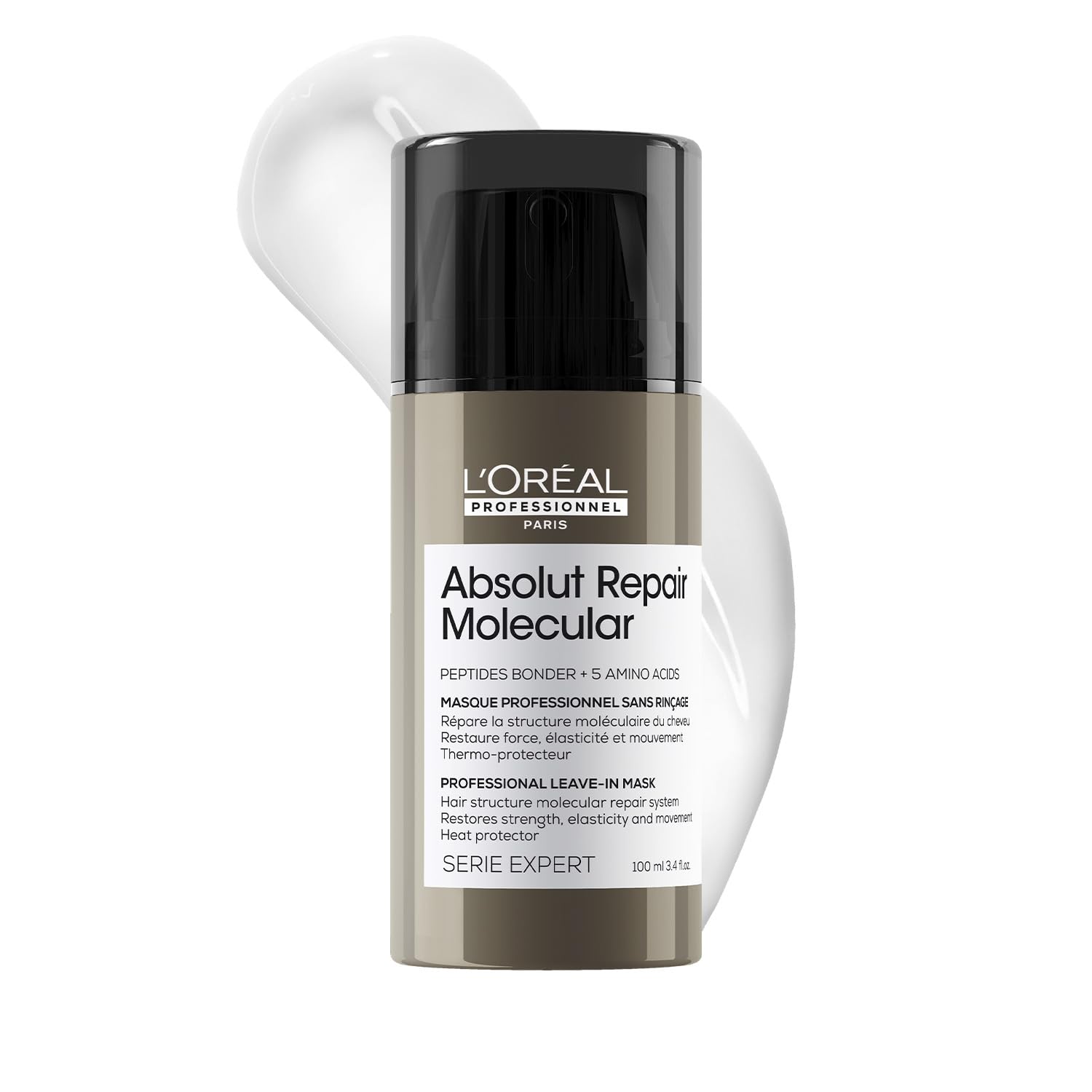 L'Oréal Professionnel Absolut Repair Molecular Deep Repairing Leave-in Cream for Damaged Hair - 100 ml | Repairs Very Damaged Hair and Restores Strength With 2% Peptides Bonder & 5 Amino Acids-image-17