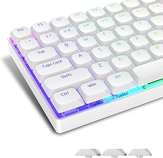 Low Profile Keycaps 118 Keys - Custom Keycaps, XVX Horizon Keyboard Keycaps for 60% 65% 75% 100% Cherry Gateron MX Switches Mechanical Keyboard with Works US Layouts (White Keycaps)