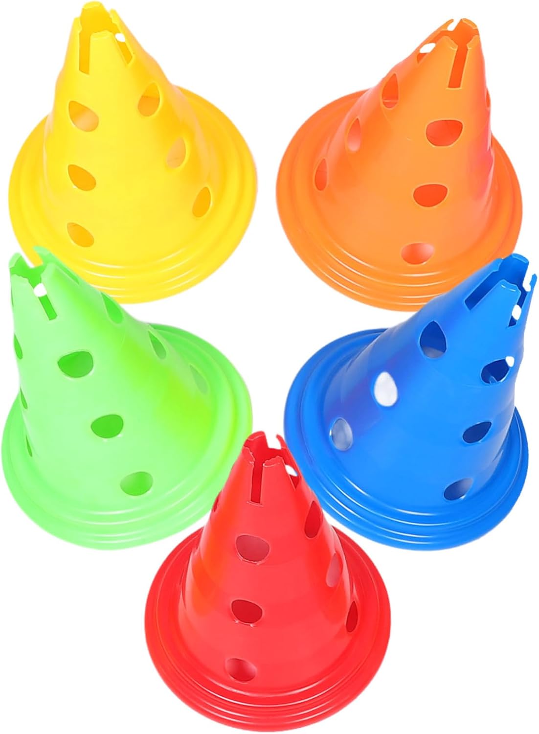 Totority 5 Pcs Plastic Agility Sports Cones Traffic Training Cones for Soccer Basketball Football Roller Skating Obstacle Course Roadblocks