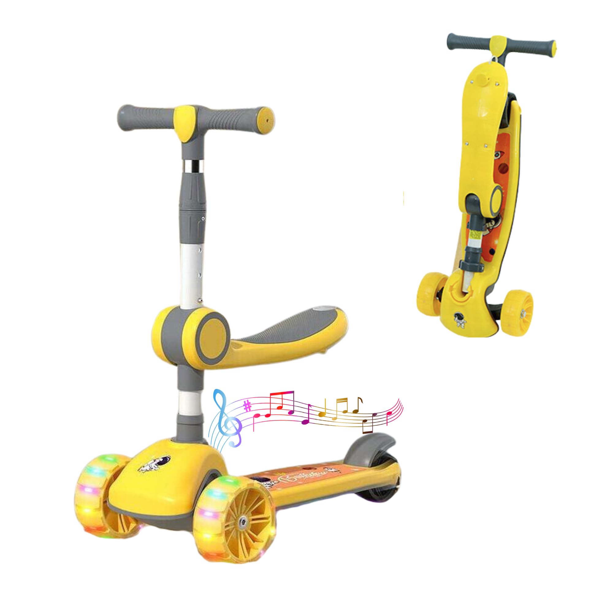𝗣𝗮𝘁𝗶𝗻𝗲𝘁𝗲 𝗽𝗮𝗿𝗮 𝗡𝗶𝗻̃𝗼𝘀 de 3-12 Años. Patín Infantil Plegable. Scooter para Niños con Luces LED, 3 Ruedas PU, 4 Alturas Ajustables, Carga Máxima de 50kg.