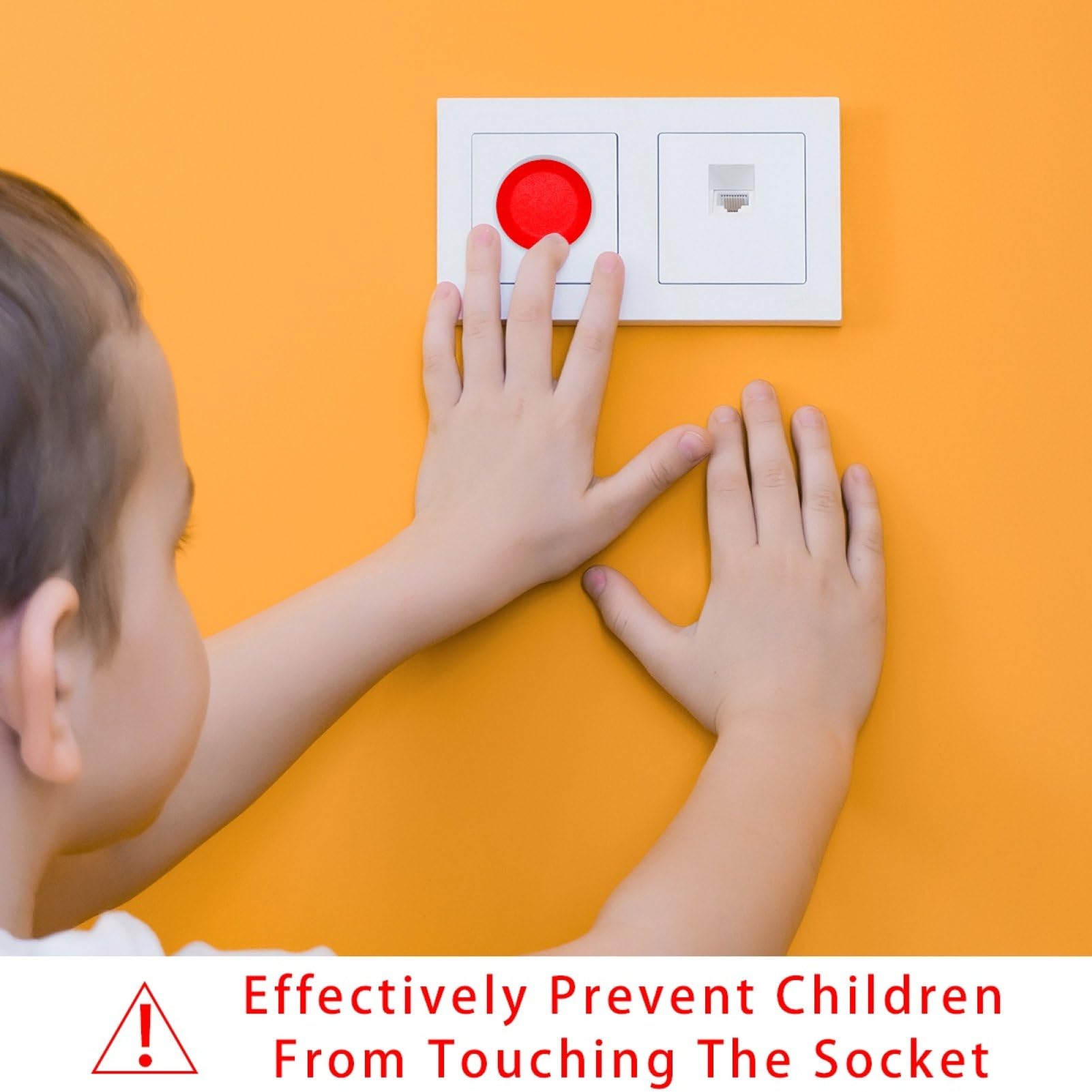 Cubiertas de enchufe con patrón rojo puro a prueba de bebés protectores de enchufe eléctrico seguros y seguros | Cubiertas de enchufe resistentes a prueba de niños para el hogar y la oficina | Fácil